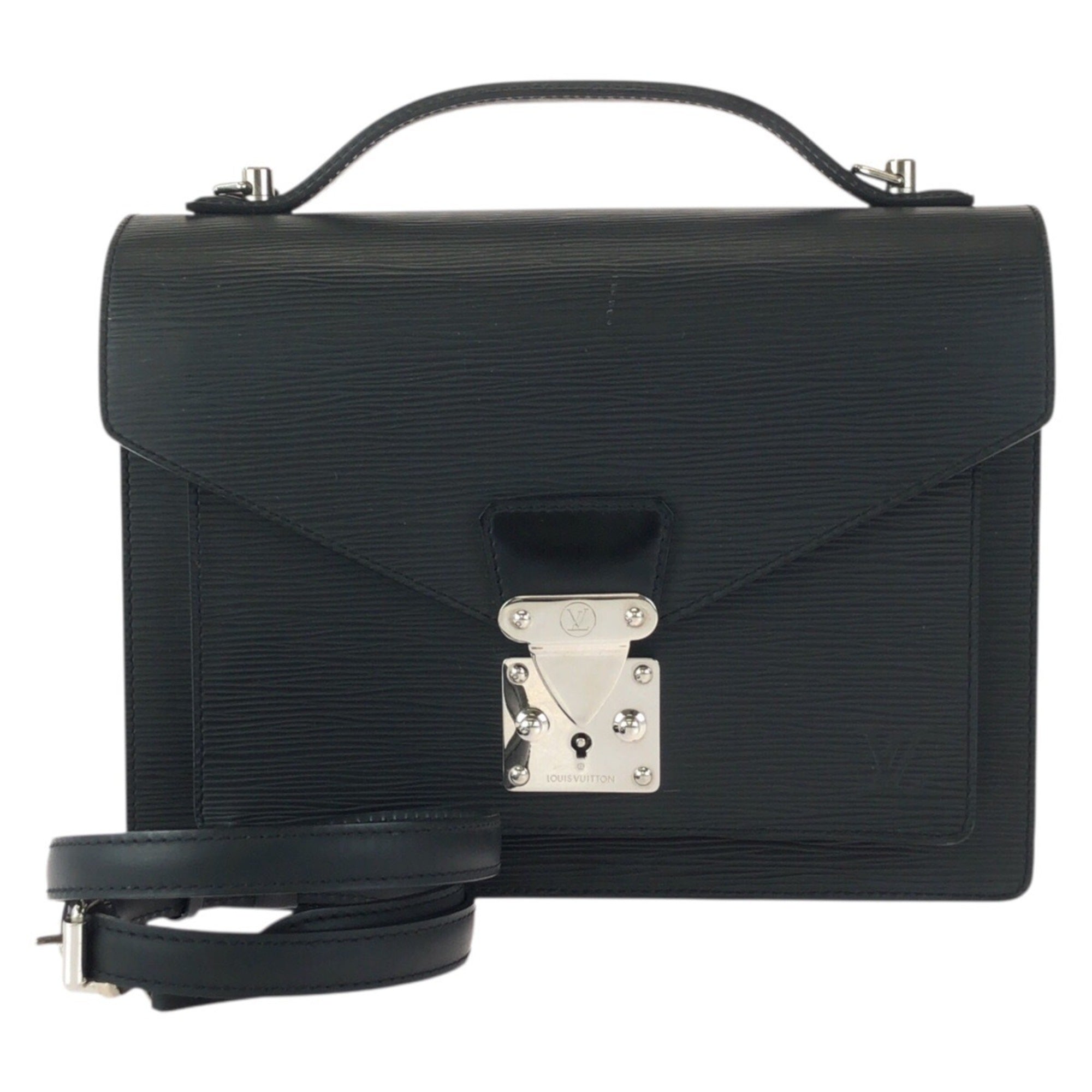 Louis Vuitton Black Leather Shoulder Bag (Pre-Owned)