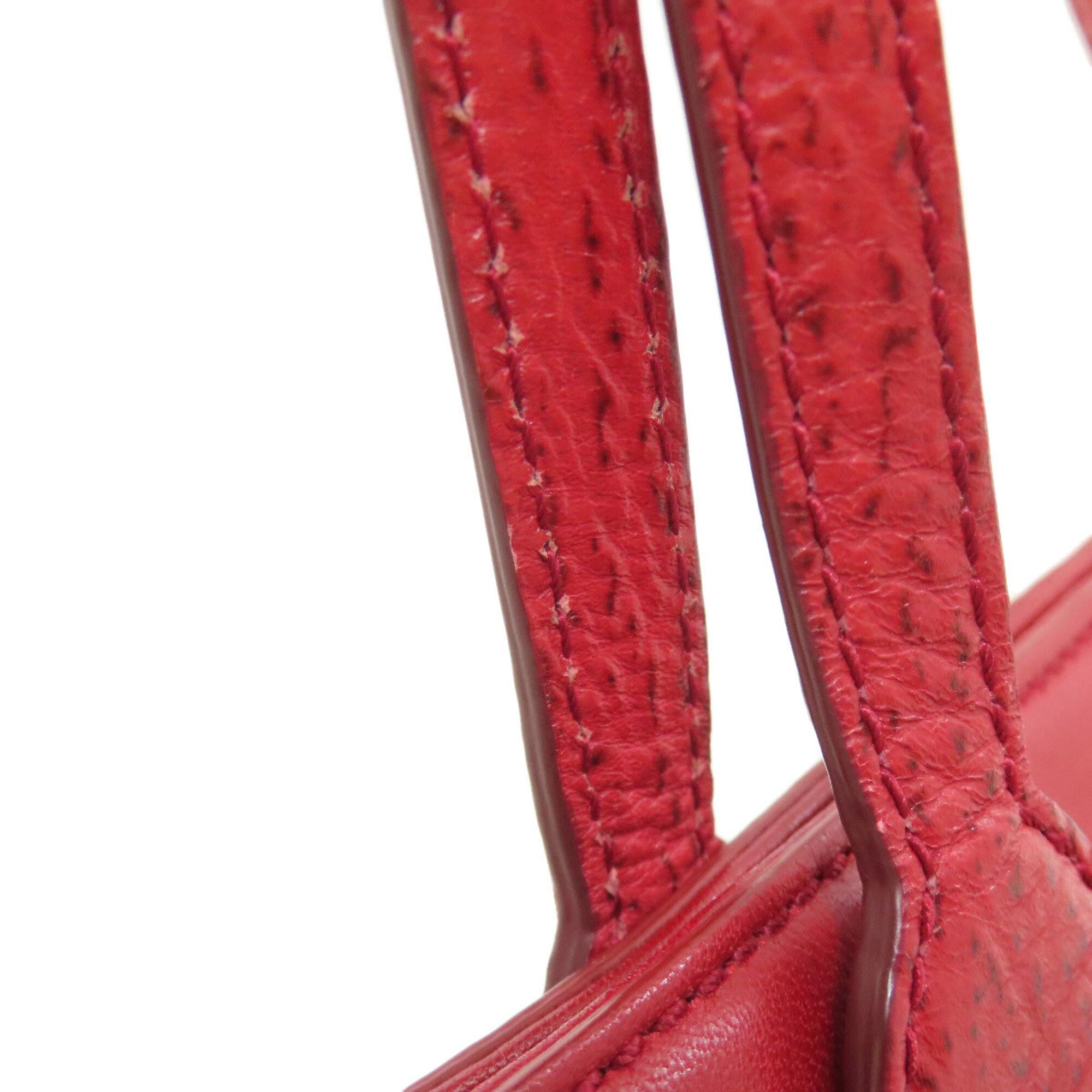 Bally Red Color Leather Tote Bag (Pre-Owned)