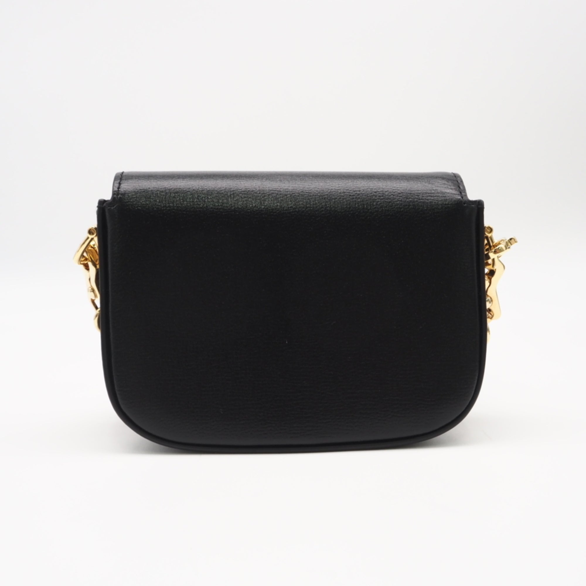 Gucci Horsebit Black Leather Canvas Shoulder Bag (Pre-Owned)