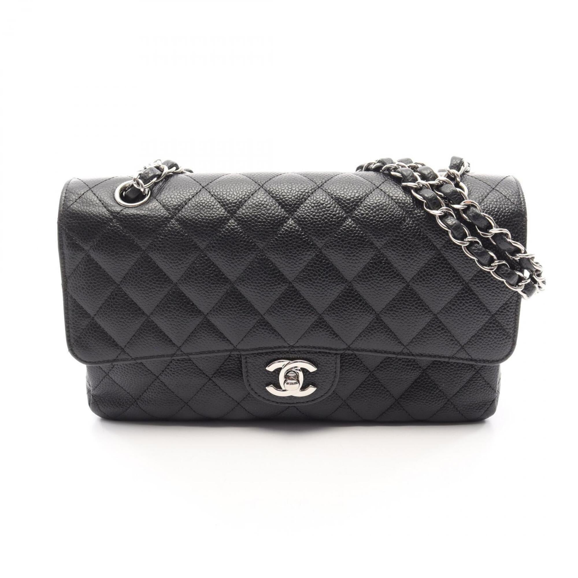 Chanel Black Grained Calfskin Handbag Shoulder Bag (Pre-Owned)