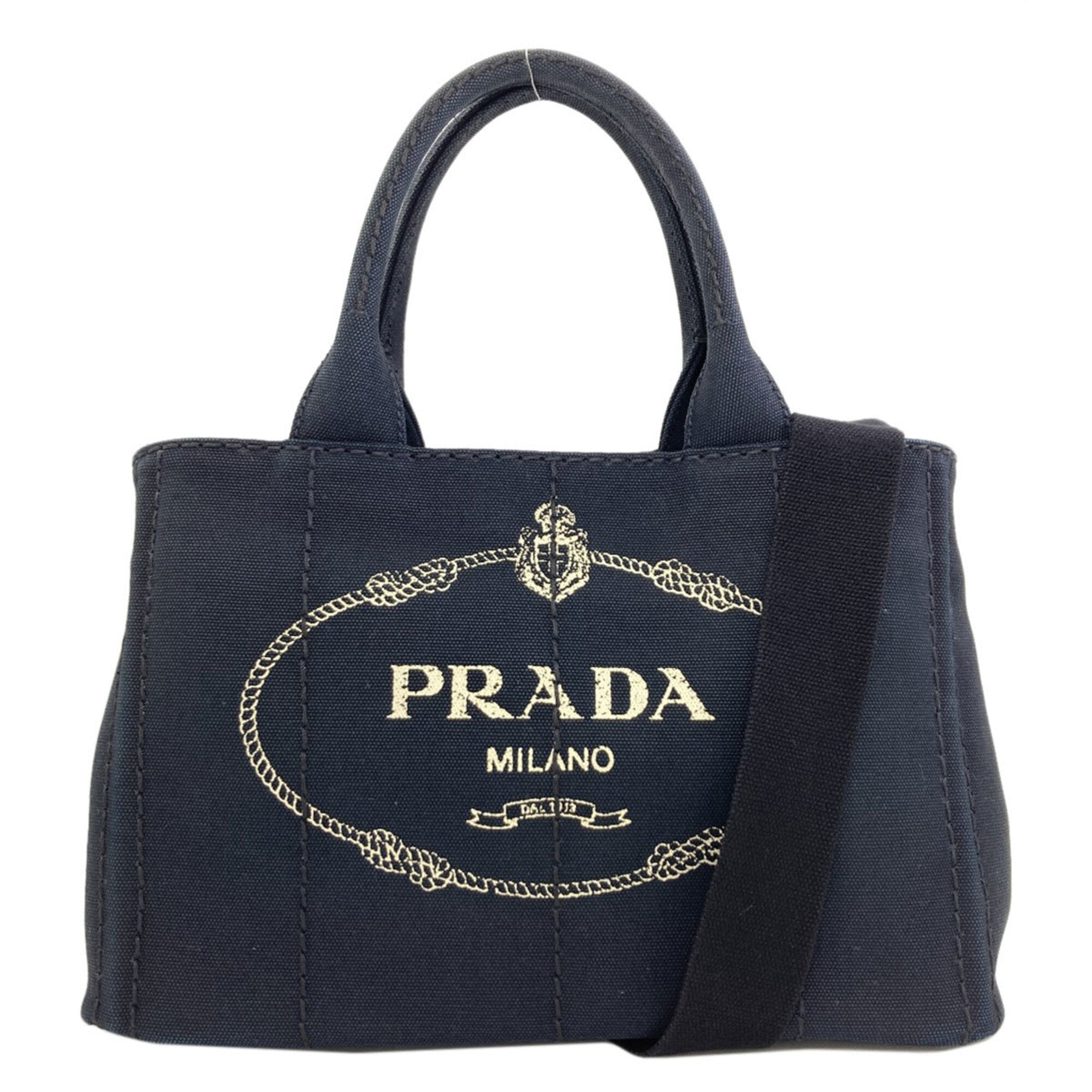 Prada Black Canvas Handbag (Pre-Owned)