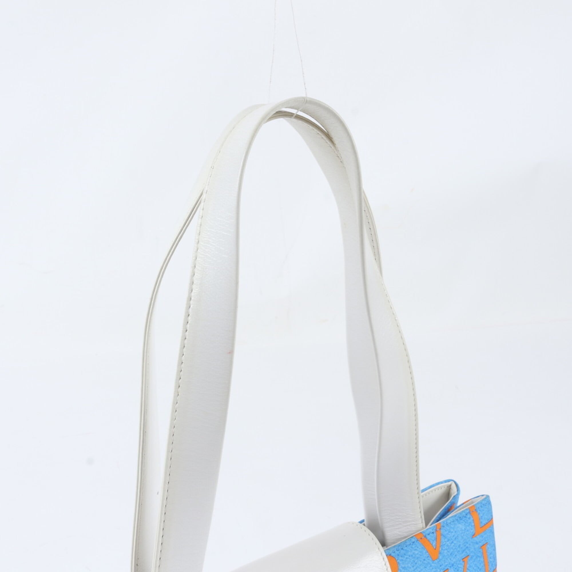 Bvlgari Blue Leather Nylon Handbag Shoulder Bag Tote Bag (Pre-Owned)