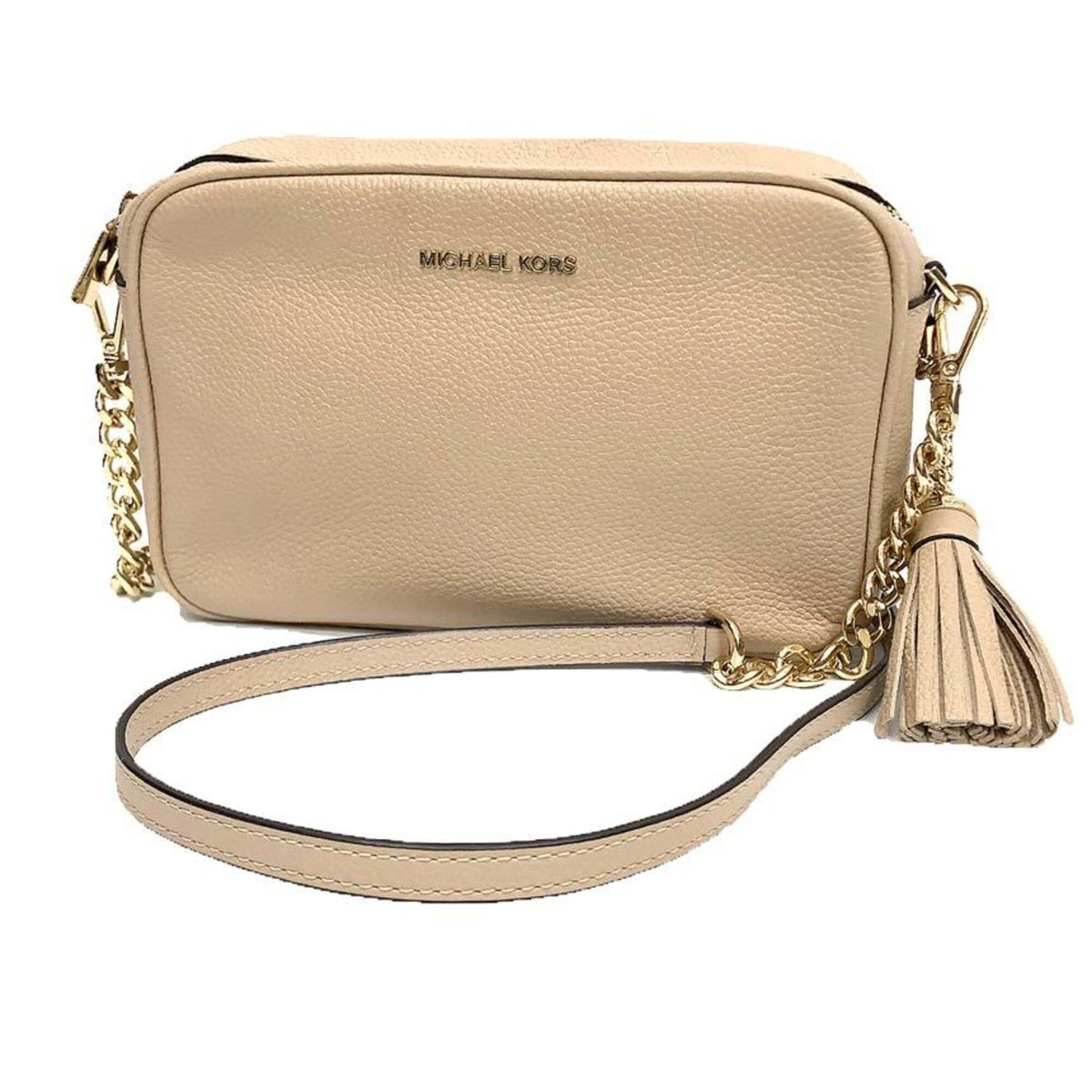 Michael Kors Beige Leather Pochette Shoulder Bag (Pre-Owned)