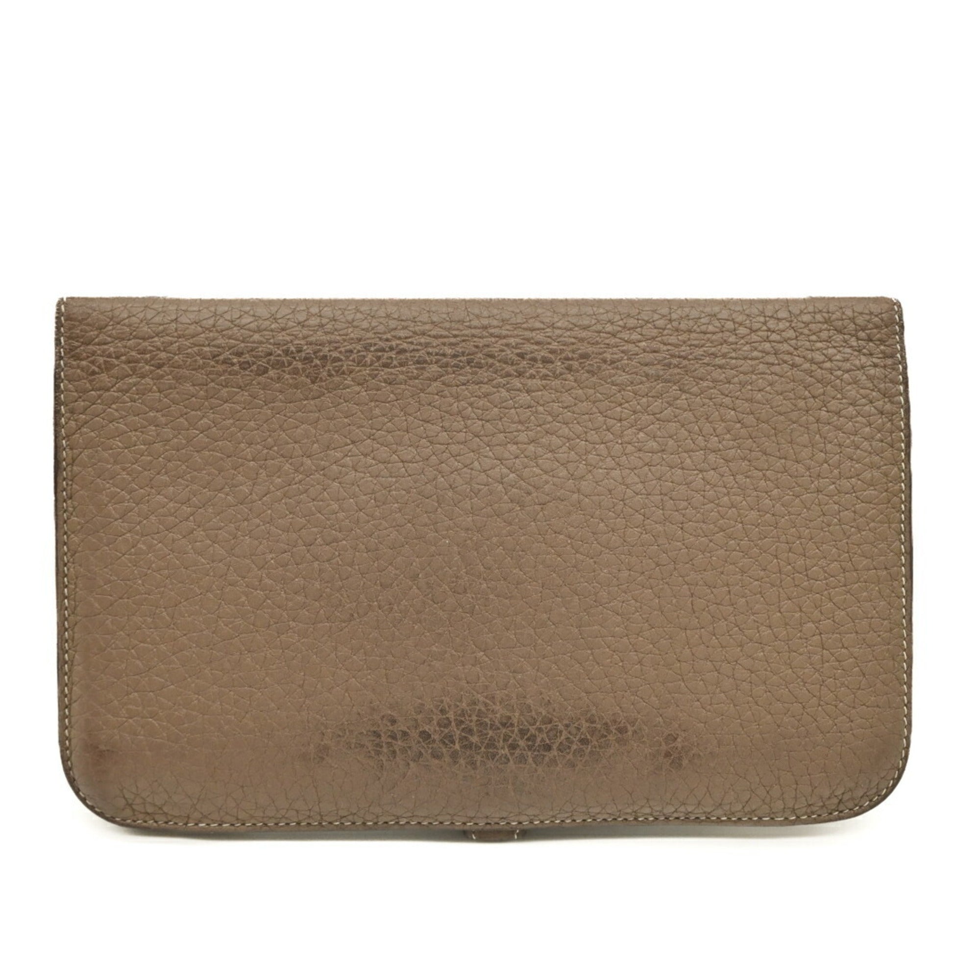 Hermes Dogon Duo Etoupe Gray Grayish Togo Leather Long Wallet (Bi-Fold) (Pre-Owned)