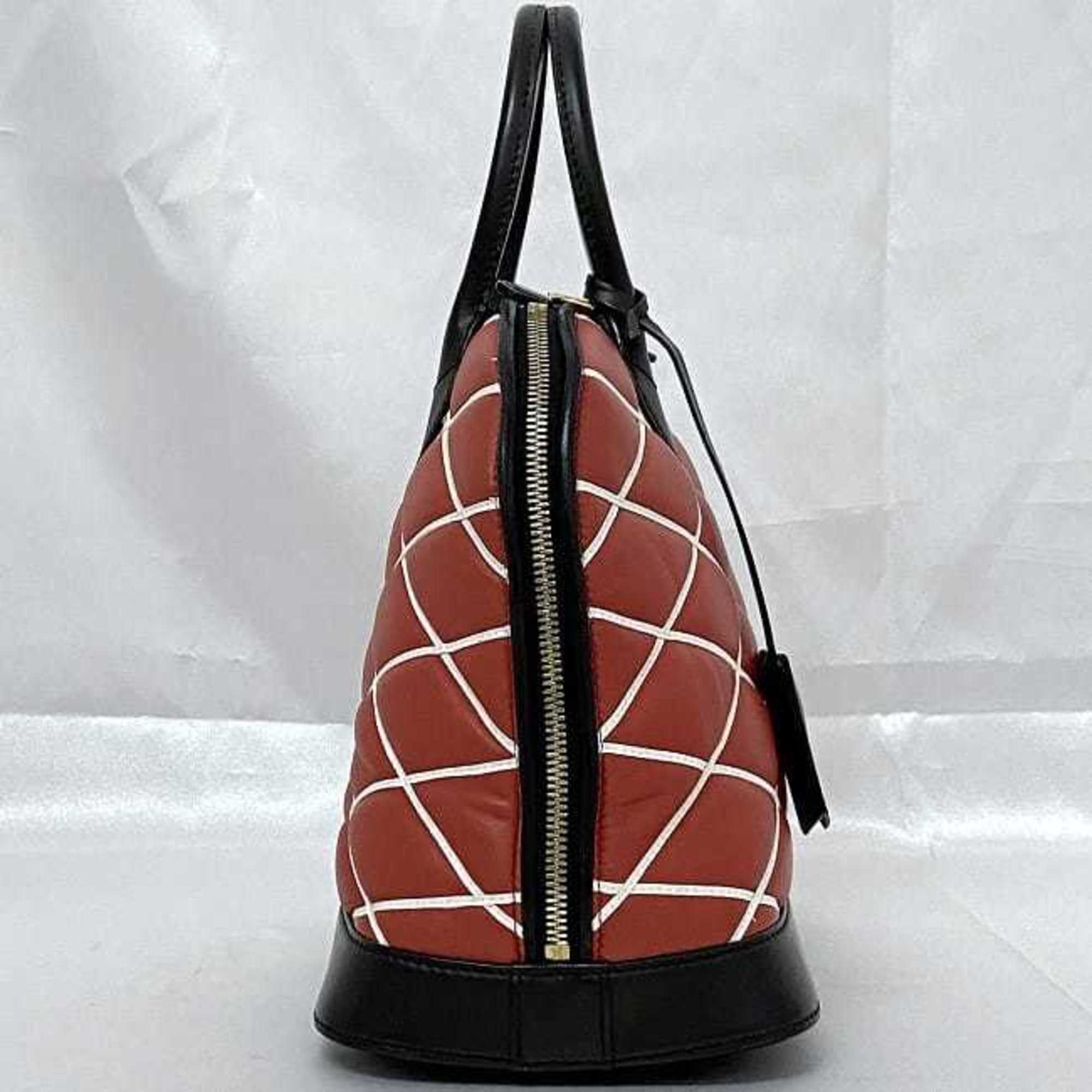 Louis Vuitton Black Red Color Leather Handbag Shoulder Bag (Pre-Owned)