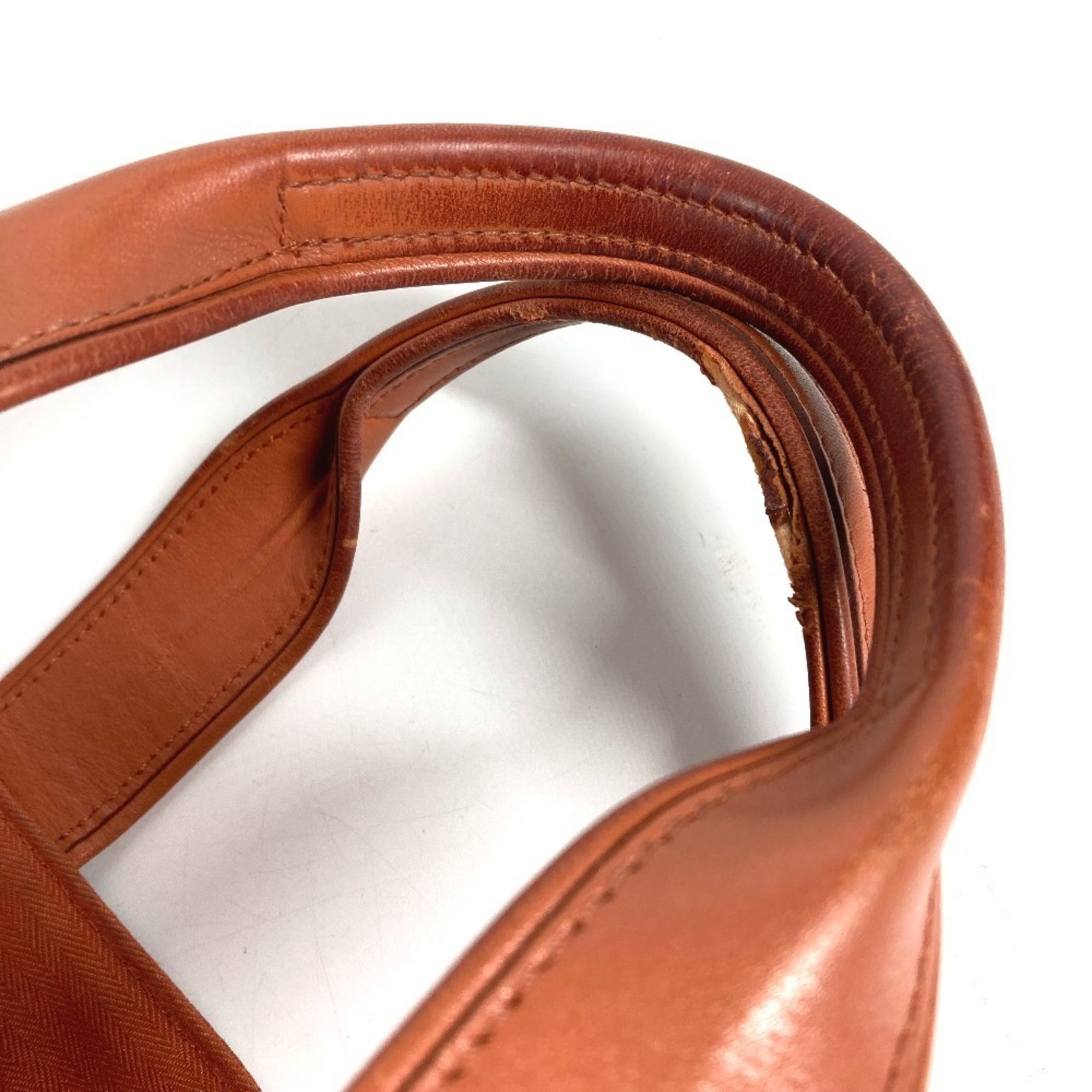 Hermes Orange Cotton Handbag Tote Bag (Pre-Owned)