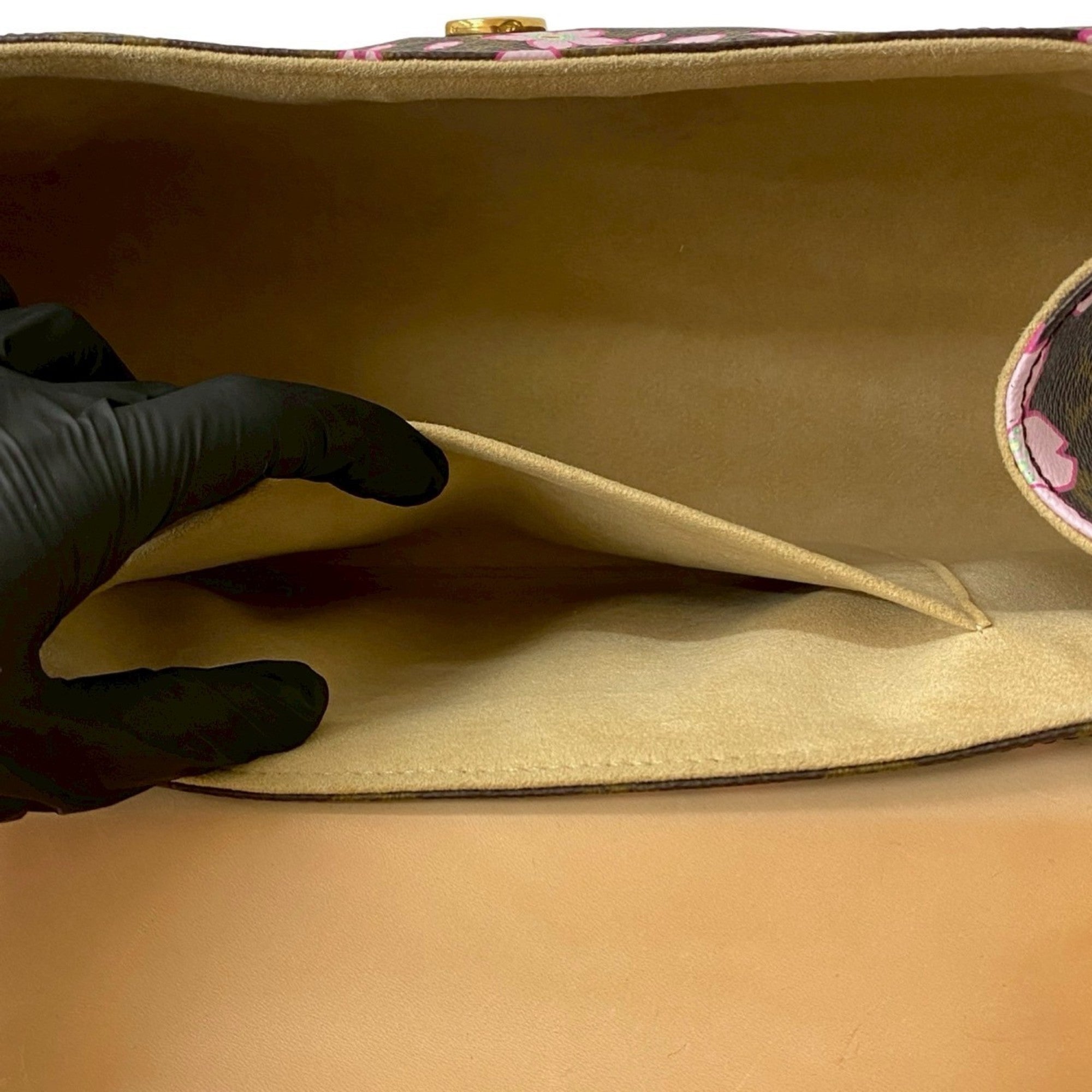 Louis Vuitton Brown Pink Leather Pvc Handbag (Pre-Owned)