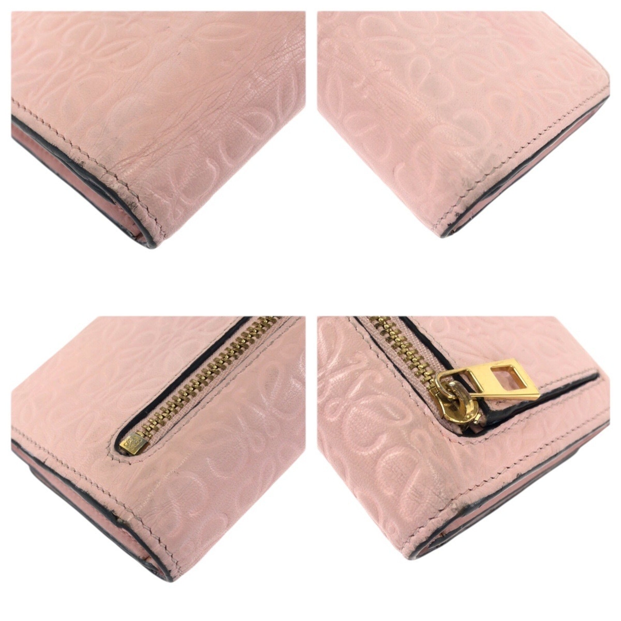 Loewe Pink Leather Long Wallet (Bi-Fold) (Pre-Owned)