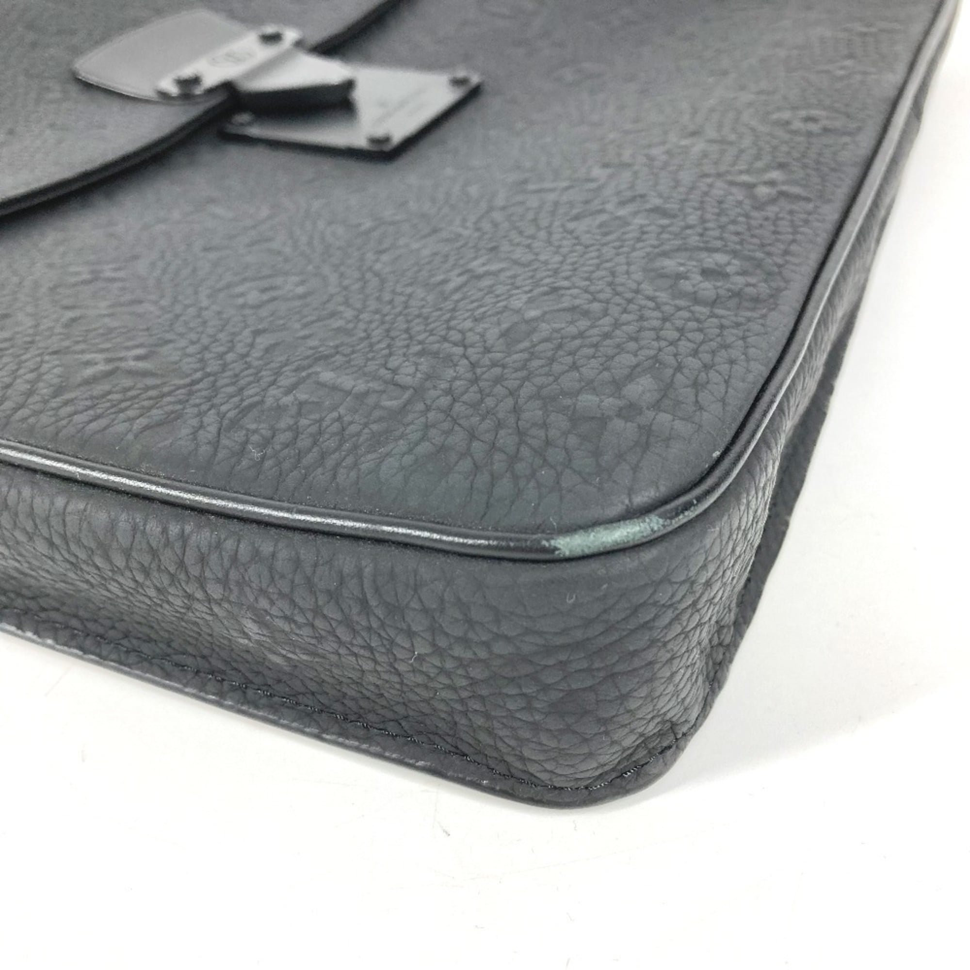 Louis Vuitton Black Noir Leather Briefcase Handbag Shoulder Bag (Pre-Owned)