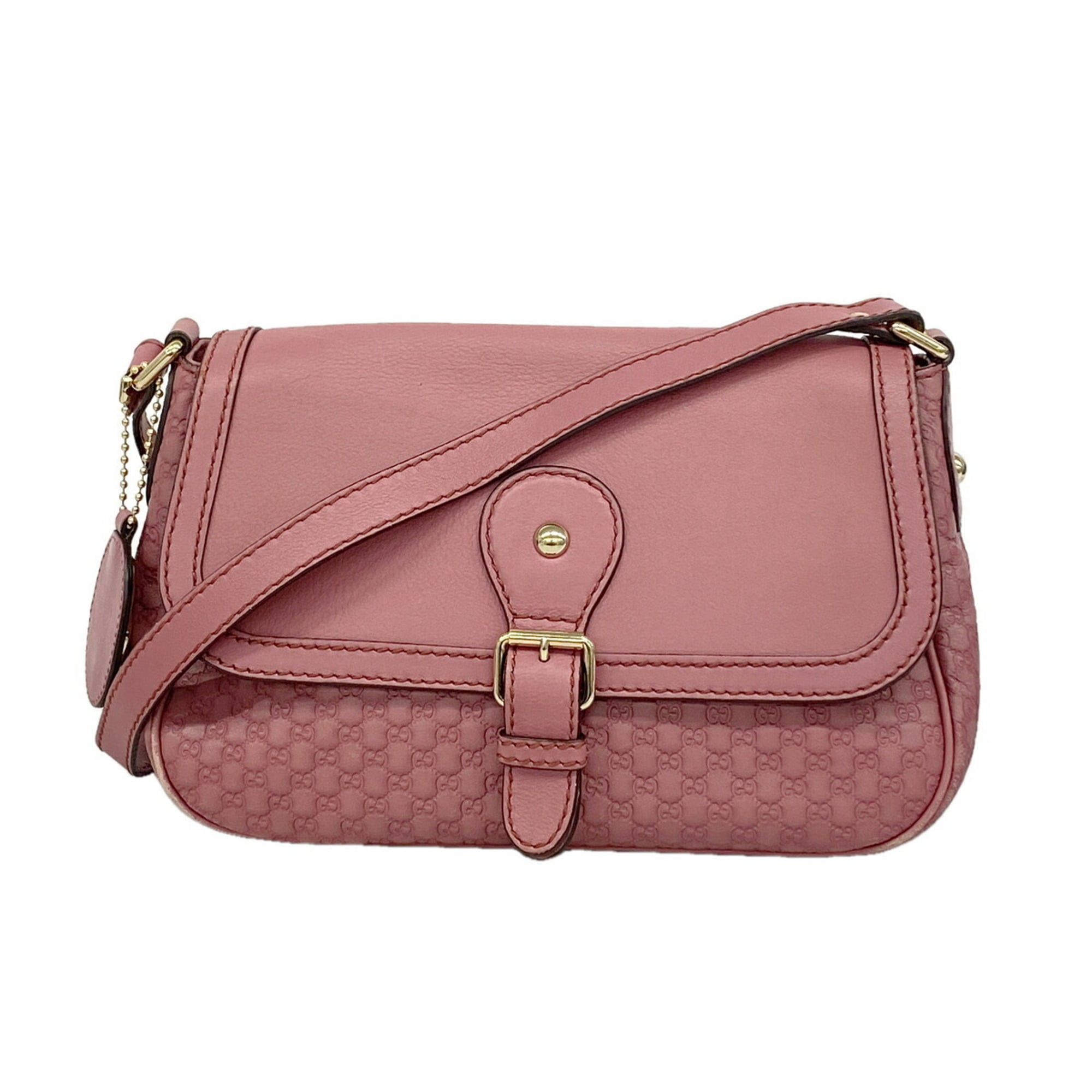 Gucci Pink Leather Shoulder Bag (Pre-Owned)