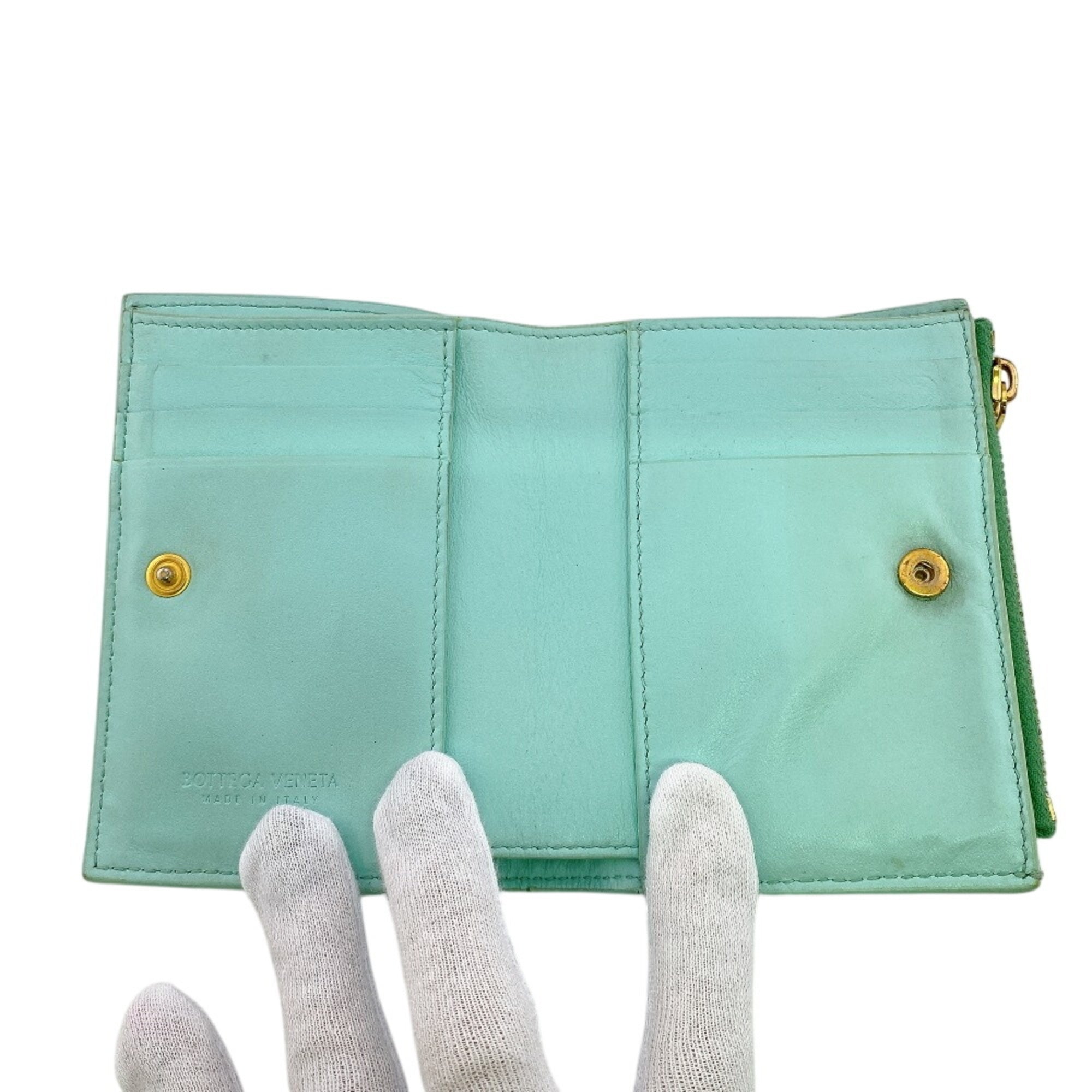 Bottega Veneta Green Leather Wallet (Bi-Fold) (Pre-Owned)