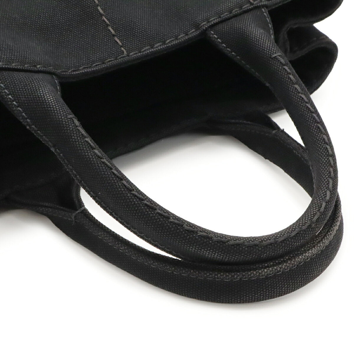 Prada Canapa Black Nero Canvas Handbag Shoulder Bag Tote Bag (Pre-Owned)