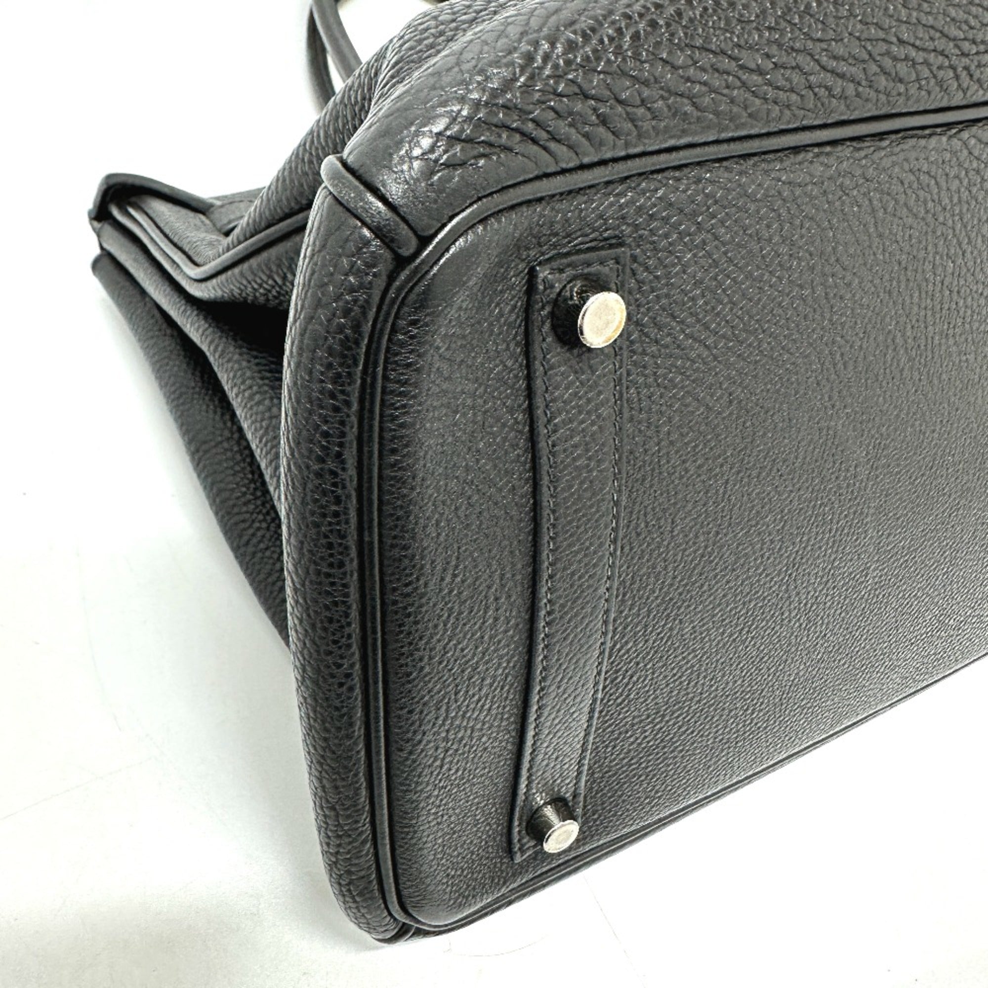 Hermes Black Leather Handbag (Pre-Owned)