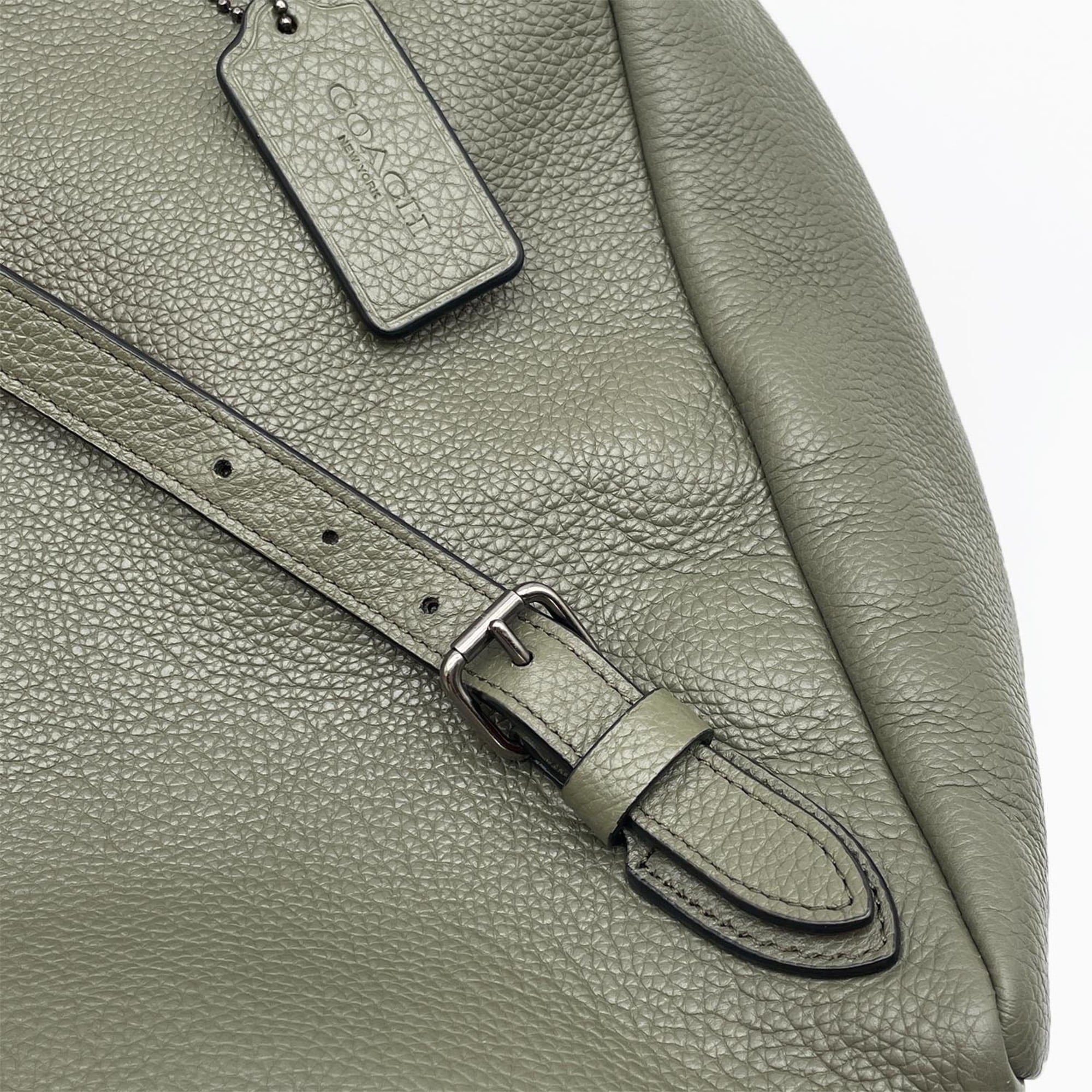 Coach Khaki Orange Leather Backpack (Pre-Owned)