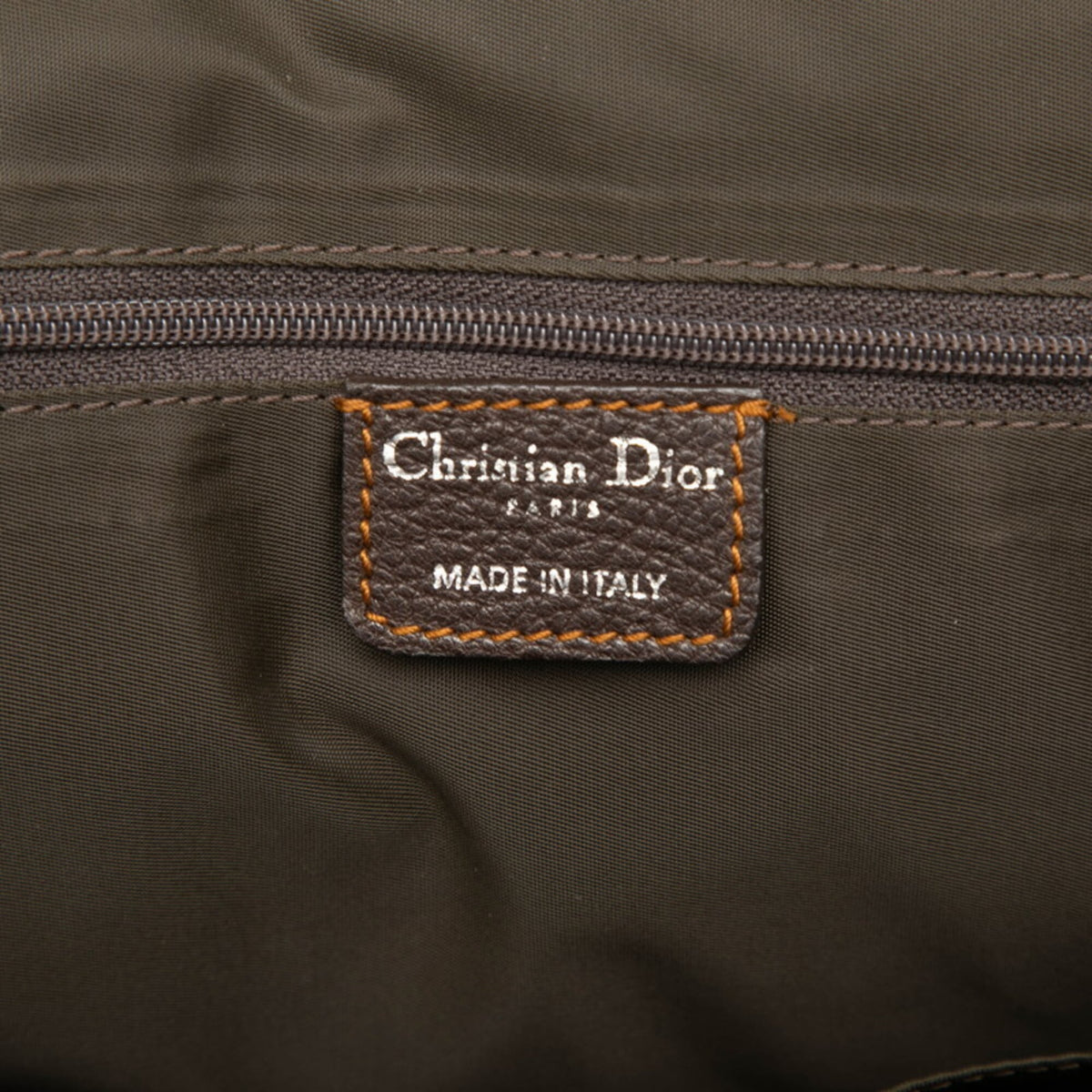 Christian Dior Trotter Beige Brown Canvas Leather Handbag (Pre-Owned)