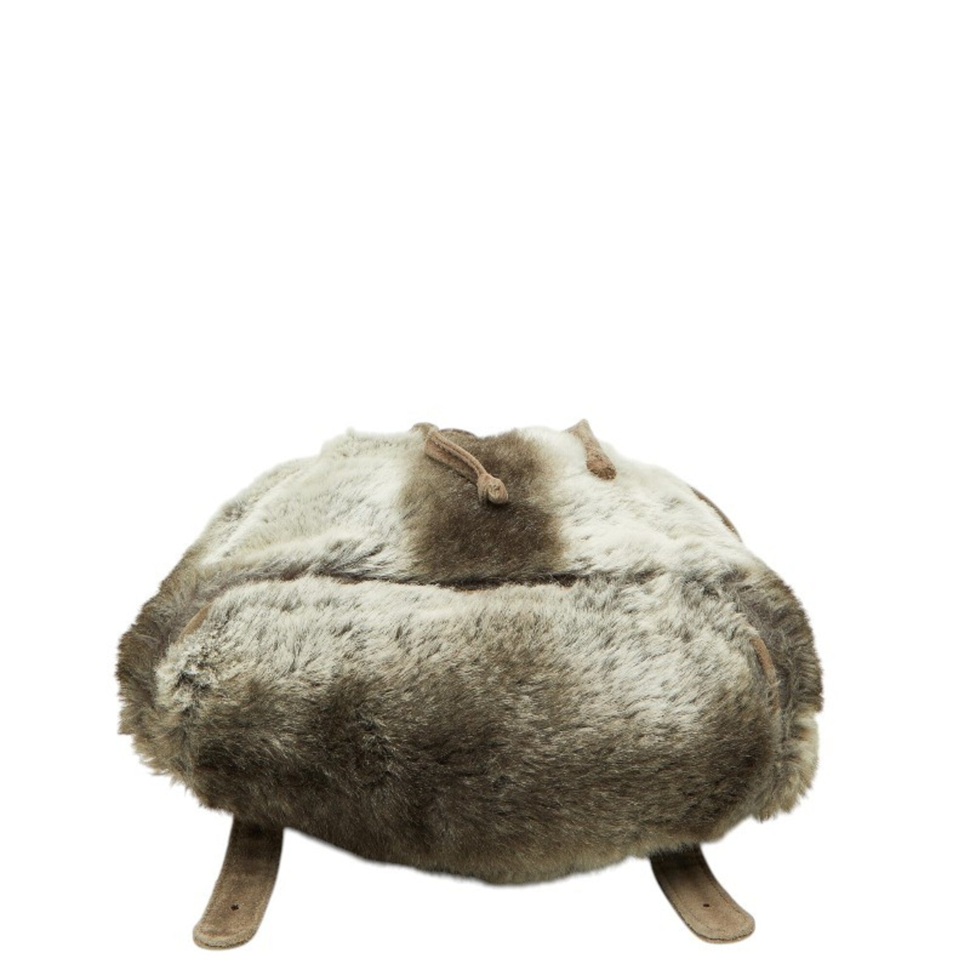 Fendi Gray Fur Suede Backpack (Pre-Owned)