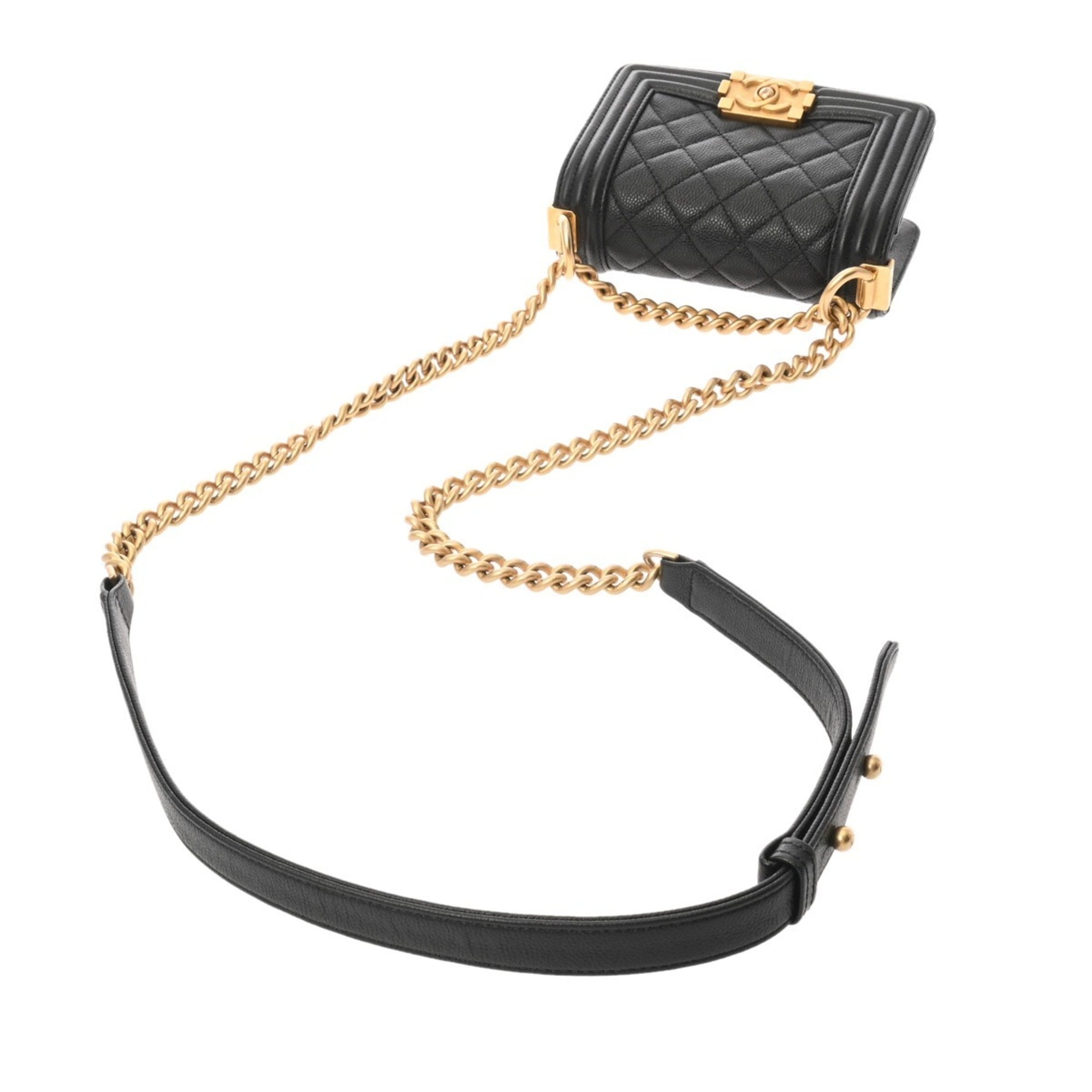 Chanel Black Grained Calfskin Shoulder Bag (Pre-Owned)
