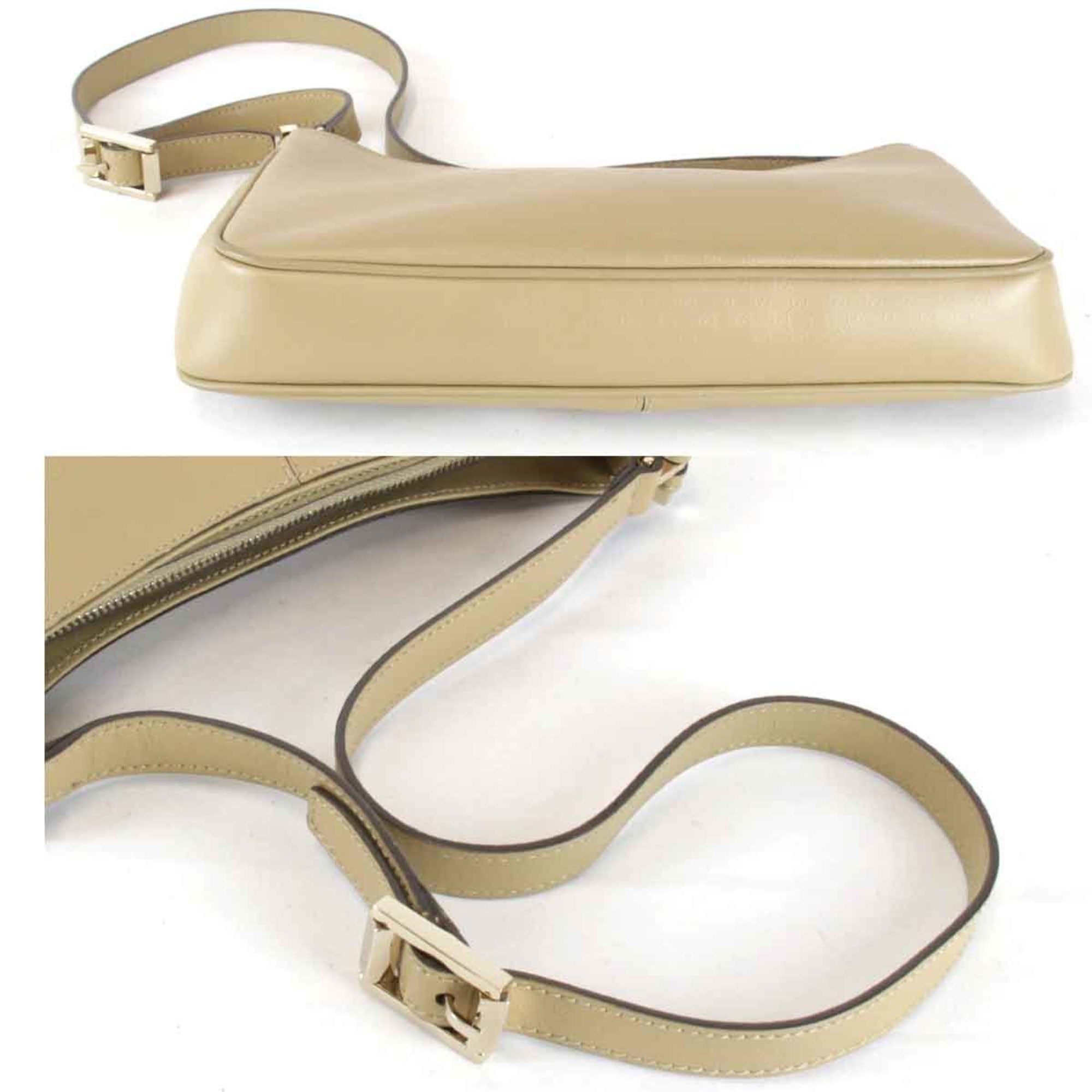 Gucci Beige Leather Shoulder Bag (Pre-Owned)