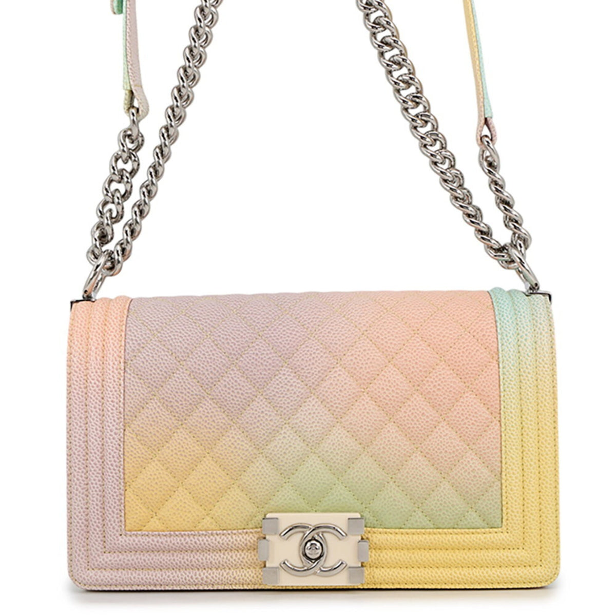 Chanel Matelasse Multi-Color Grained Calfskin Handbag Shoulder Bag (Pre-Owned)