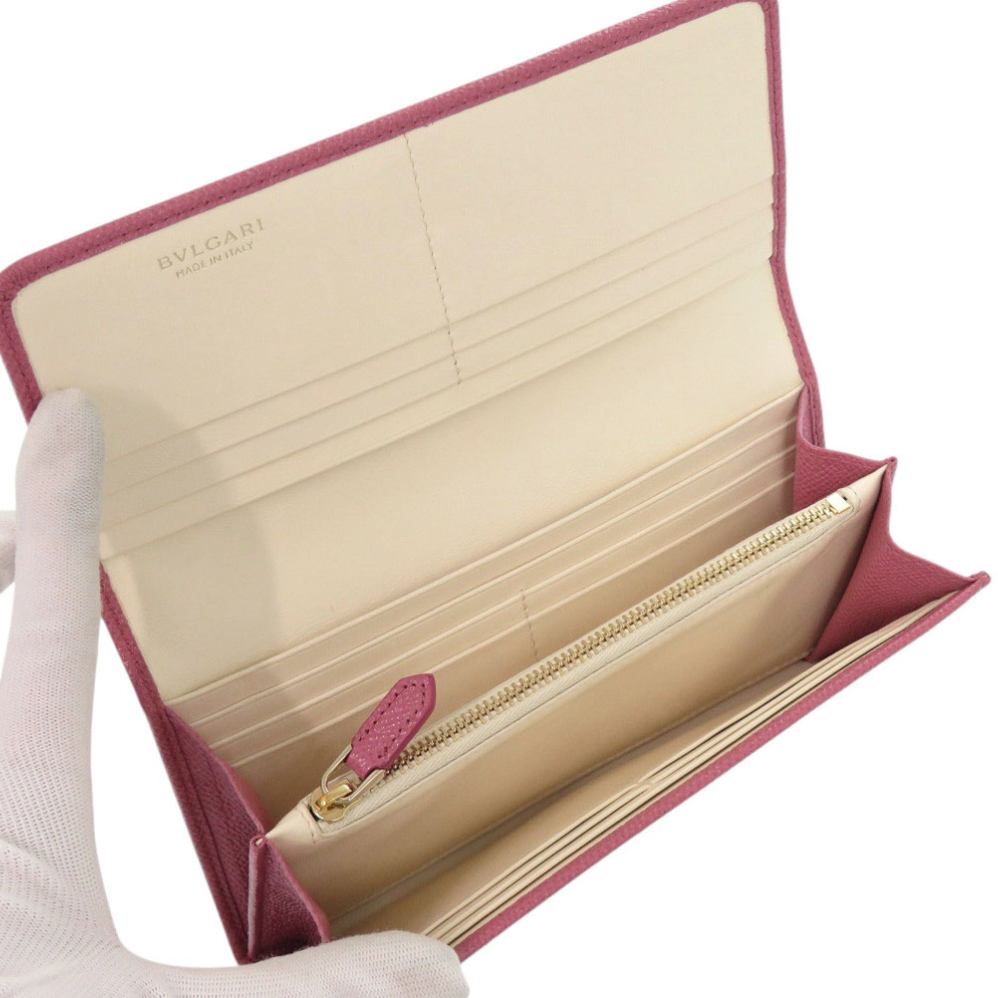 Bvlgari Bvlgari Bvlgari Pink Leather Long Wallet (Bi-Fold) (Pre-Owned)