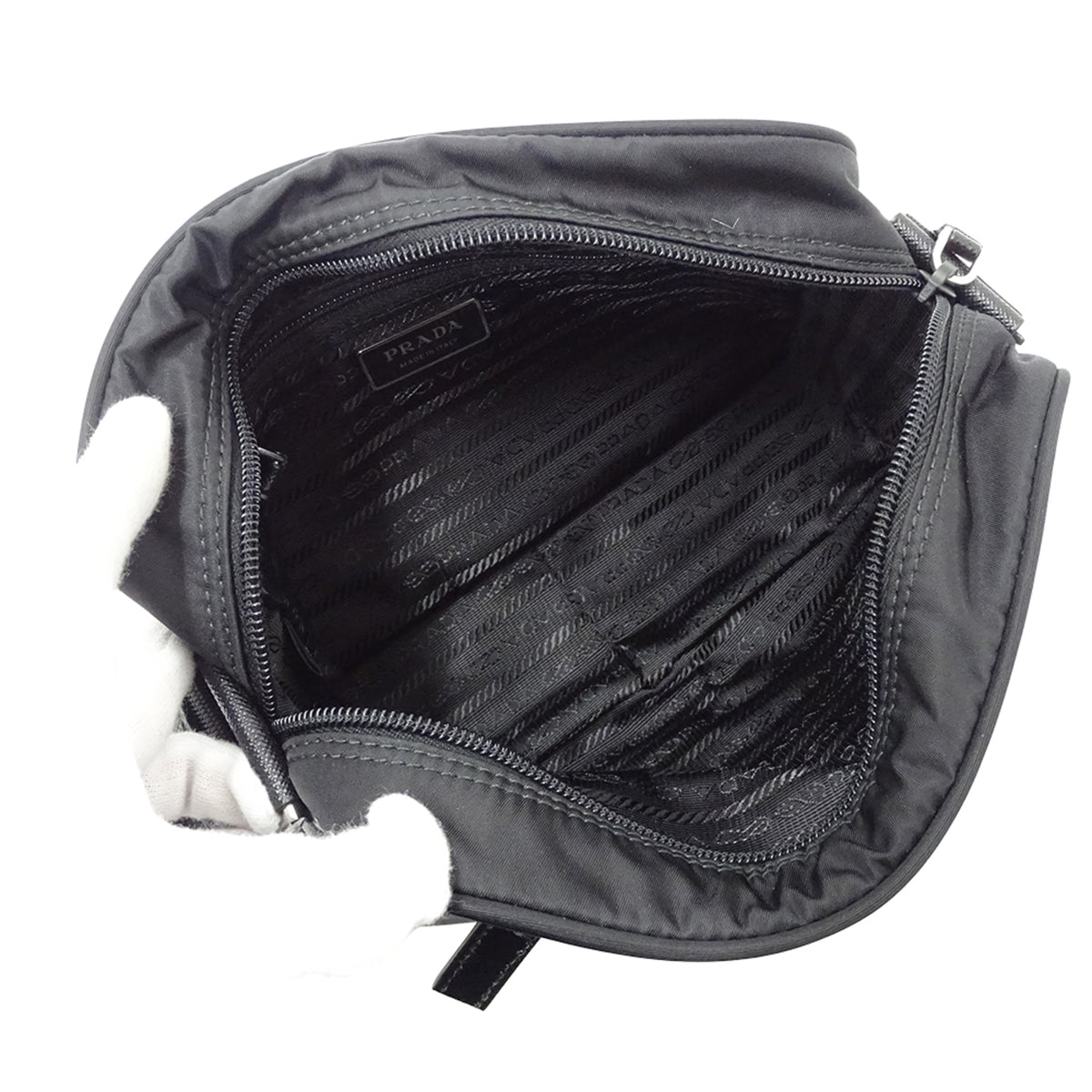 Prada Black Nylon Handbag Shoulder Bag (Pre-Owned)