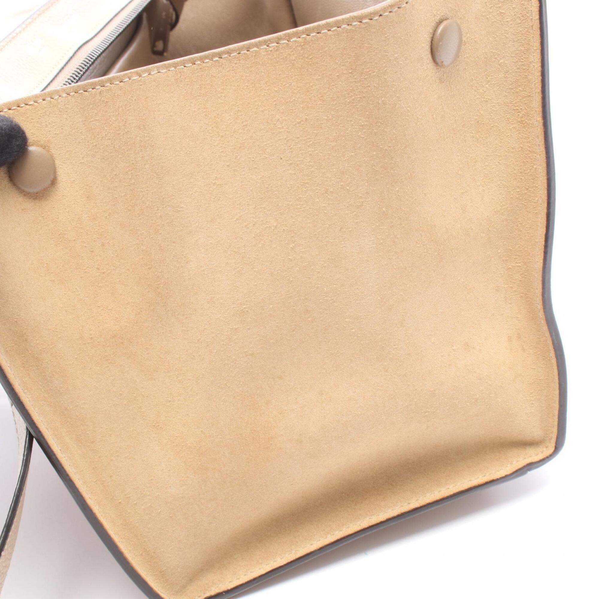 Celine Beige Brown Leather Suede Handbag (Pre-Owned)