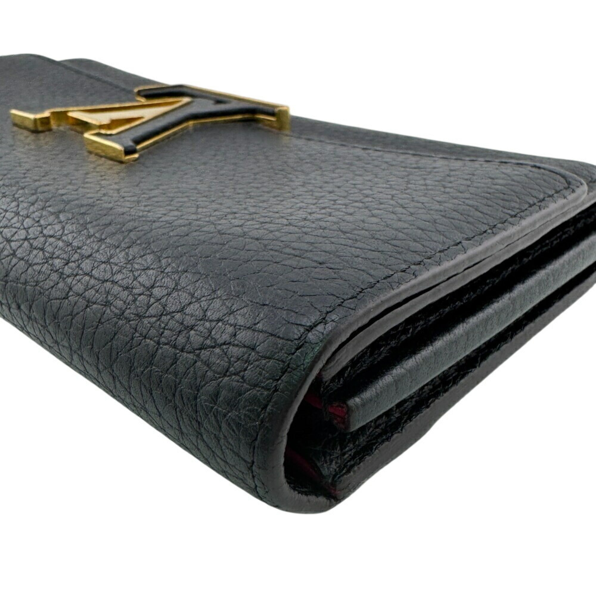 Louis Vuitton Taurillon Black Leather Long Wallet (Bi-Fold) (Pre-Owned)