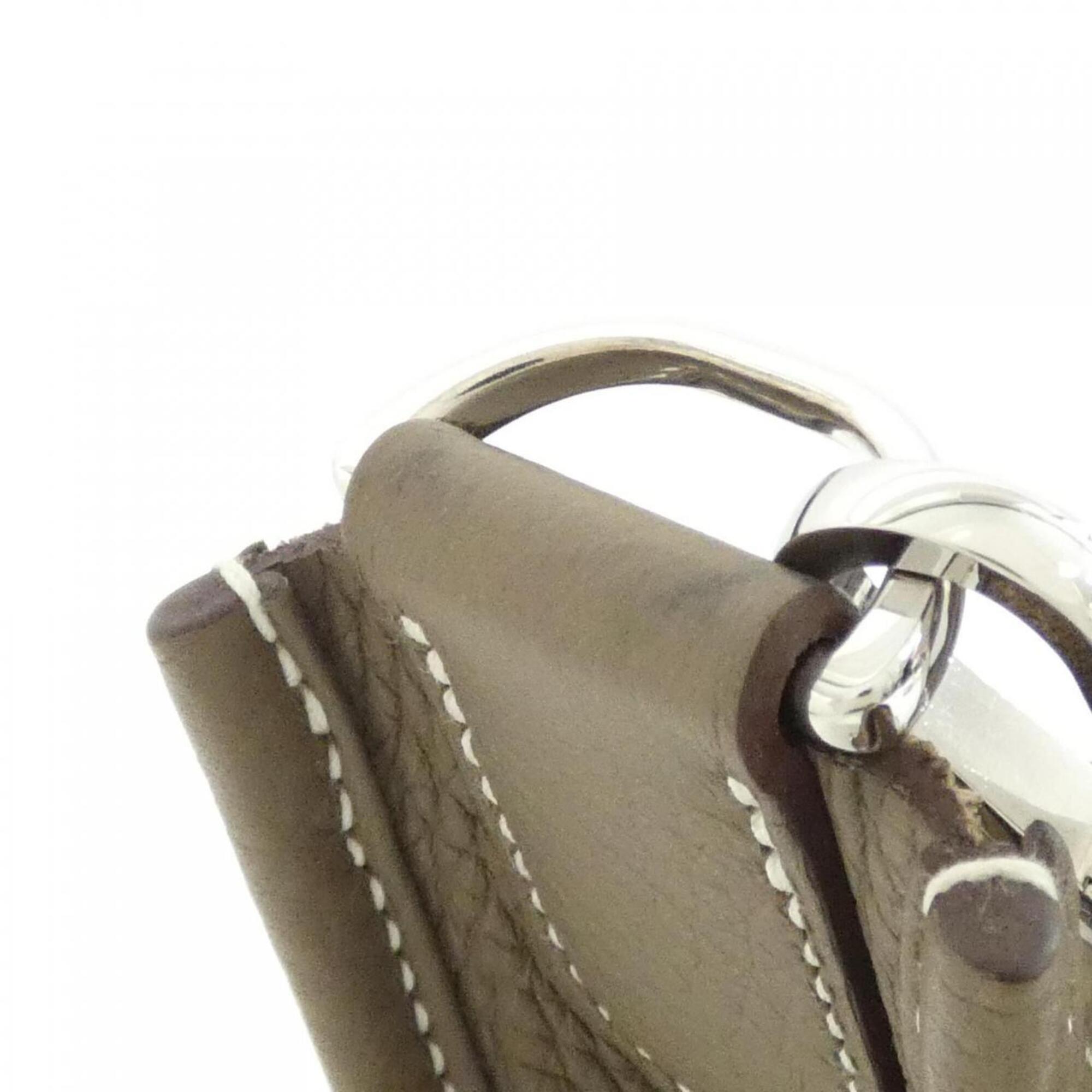 Hermes Etoupe Gray Taurillon Clemence Leather Shoulder Bag (Pre-Owned)