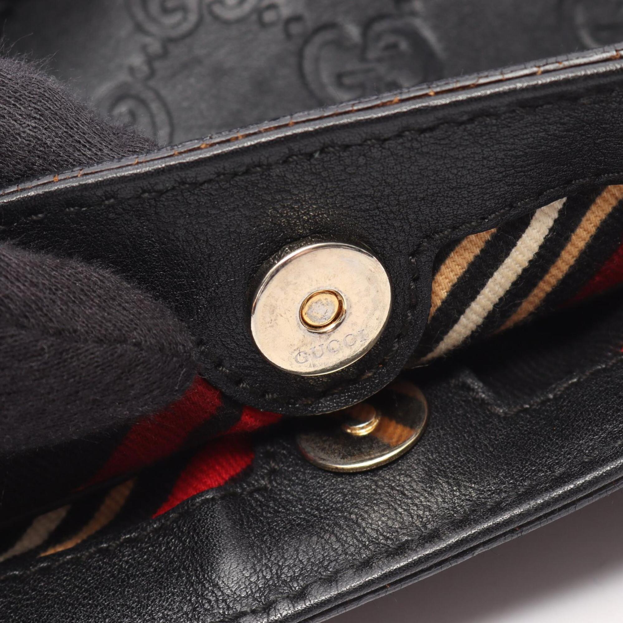 Gucci Black Leather Handbag Shoulder Bag (Pre-Owned)