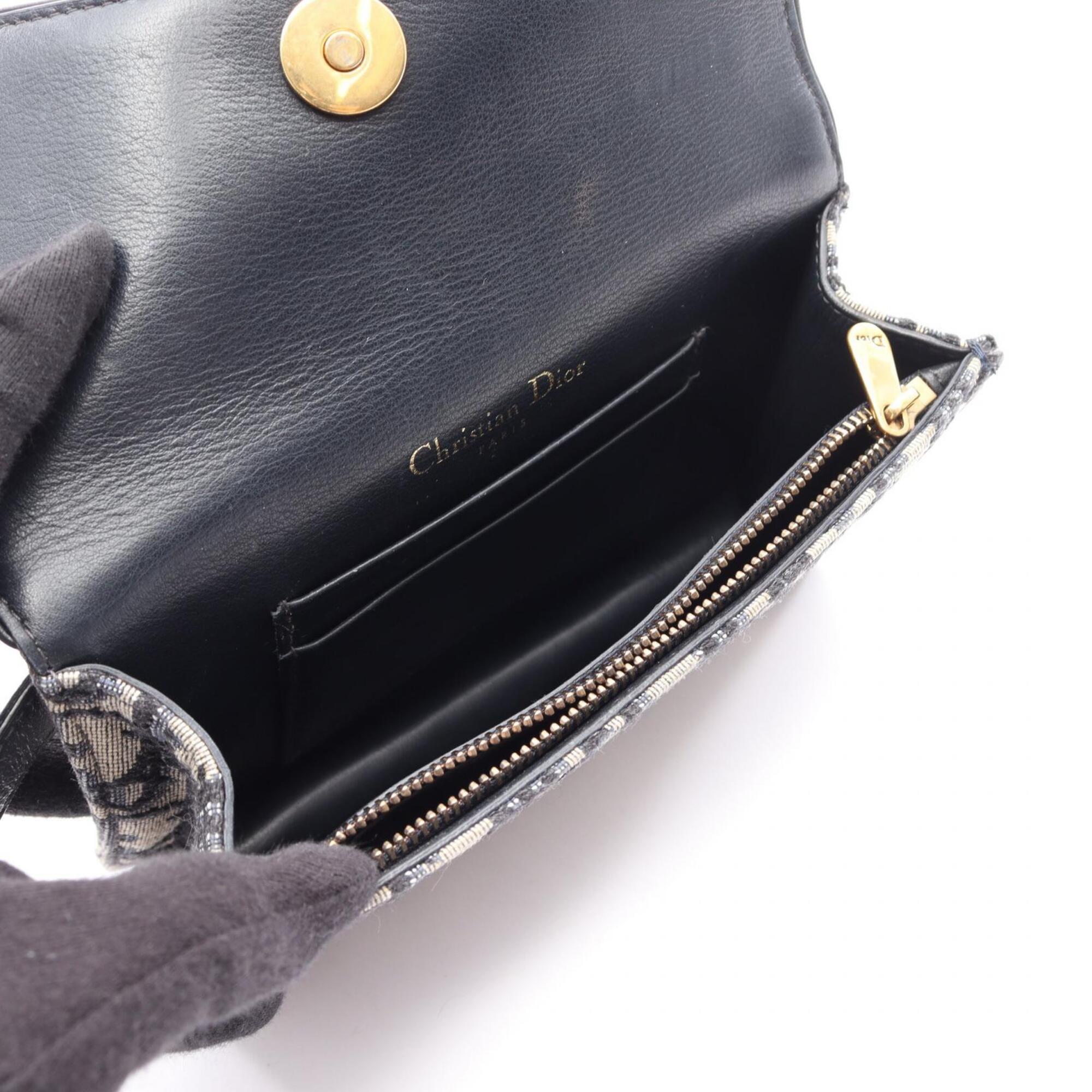Christian Dior Ivory Navy Canvas Leather Fanny Pack Handbag Saddle Bag (Pre-Owned)