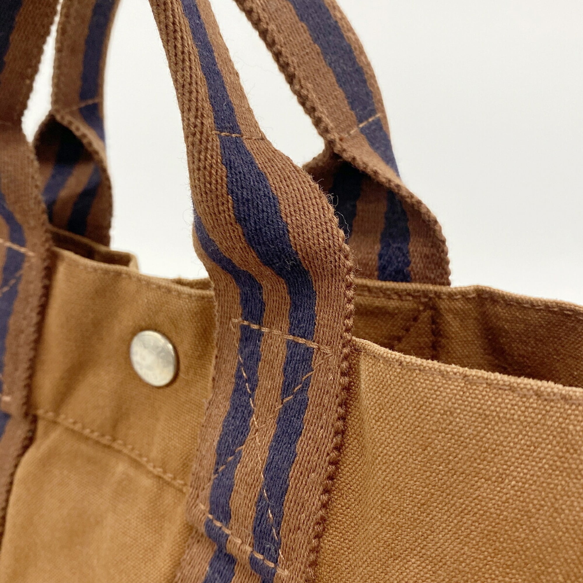 Hermes Brown Canvas Tote Bag (Pre-Owned)