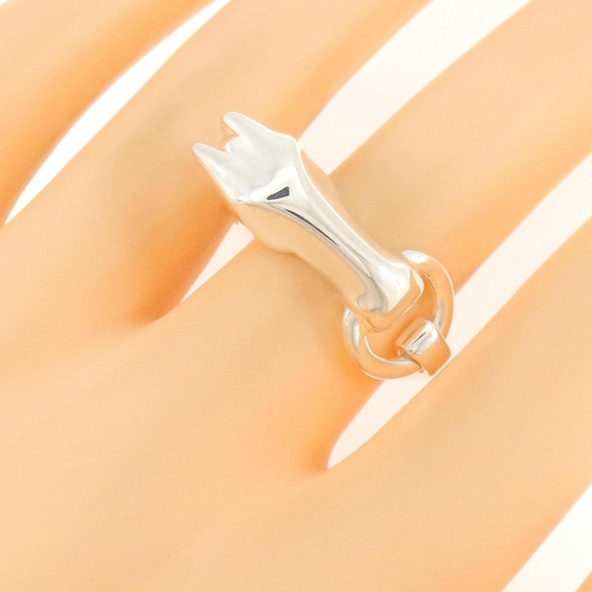 Hermes Silver 925 Band Ring (Pre-Owned)
