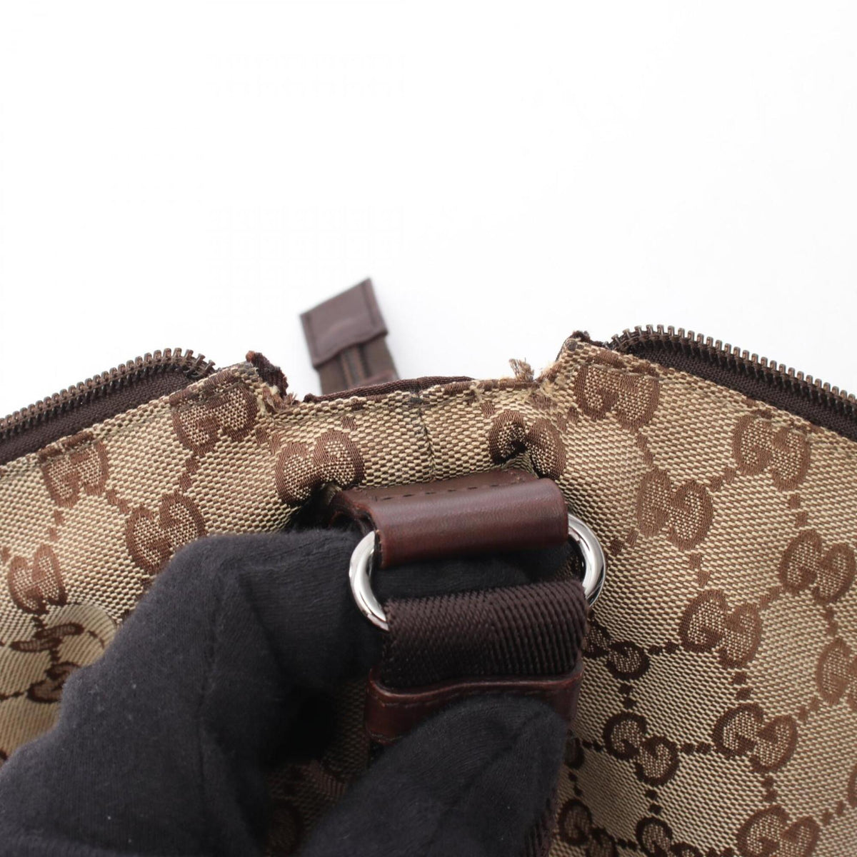 Gucci Beige Brown Gg Canvas Leather Handbag Shoulder Bag (Pre-Owned)
