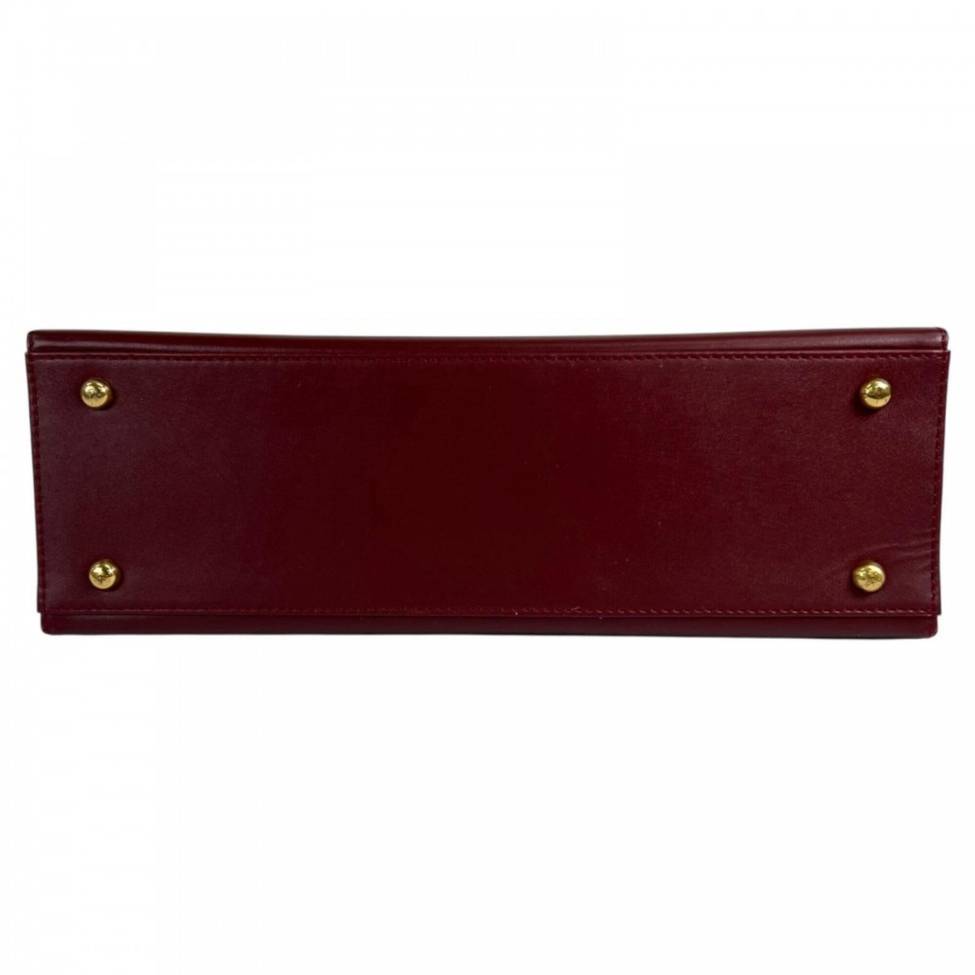 Cartier Bordeaux Leather Handbag (Pre-Owned)