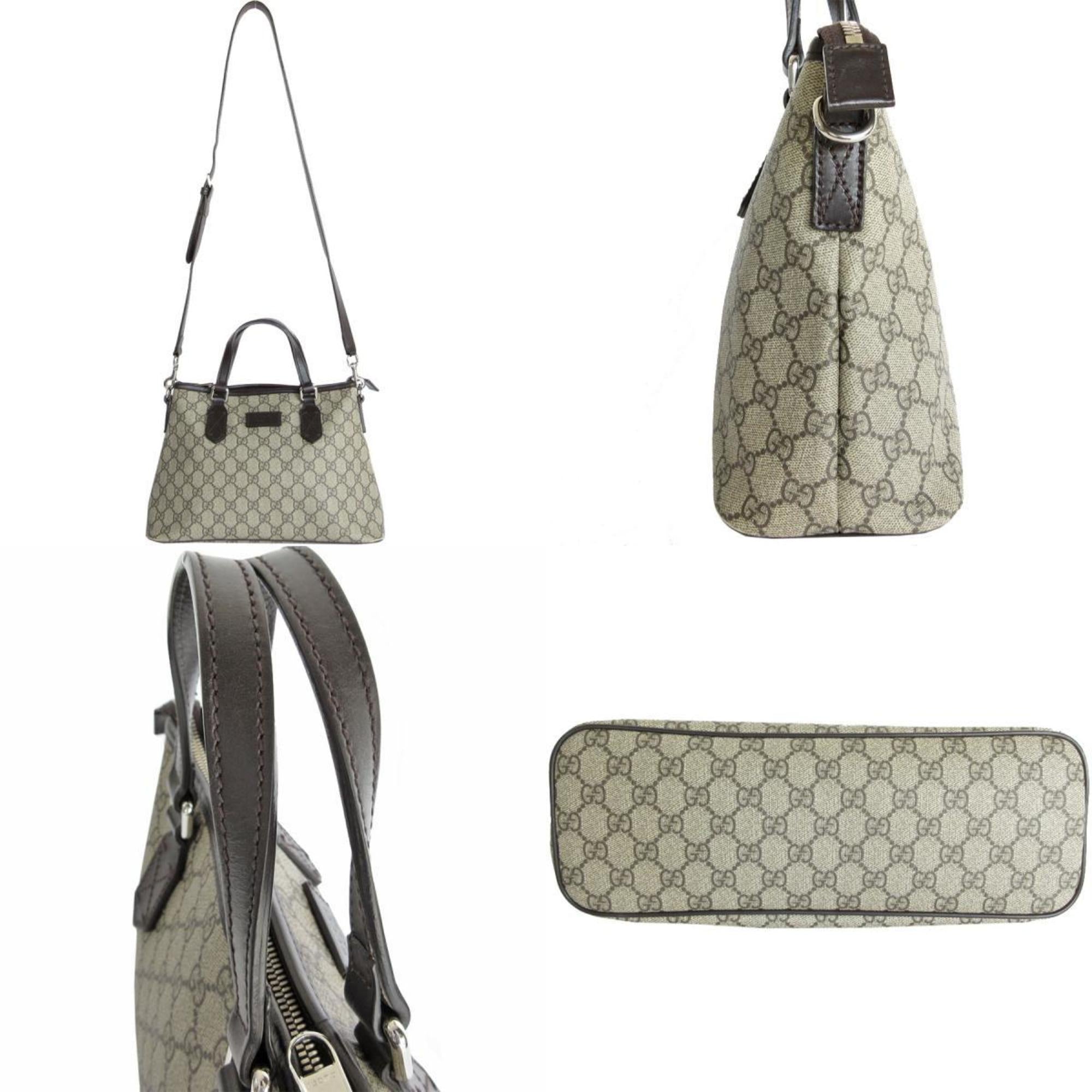 Gucci Beige Brown Pvc Leather Handbag Shoulder Bag (Pre-Owned)