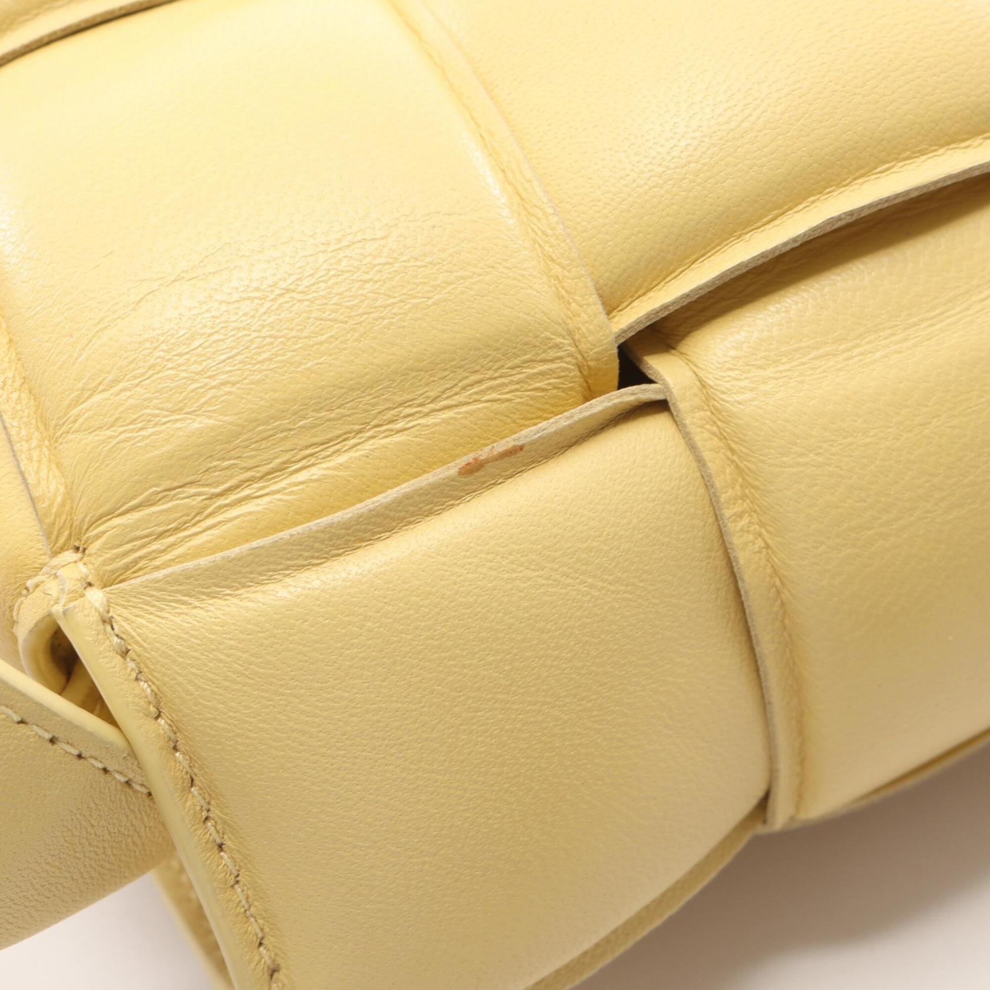 Bottega Veneta Yellow Leather Handbag Shoulder Bag (Pre-Owned)