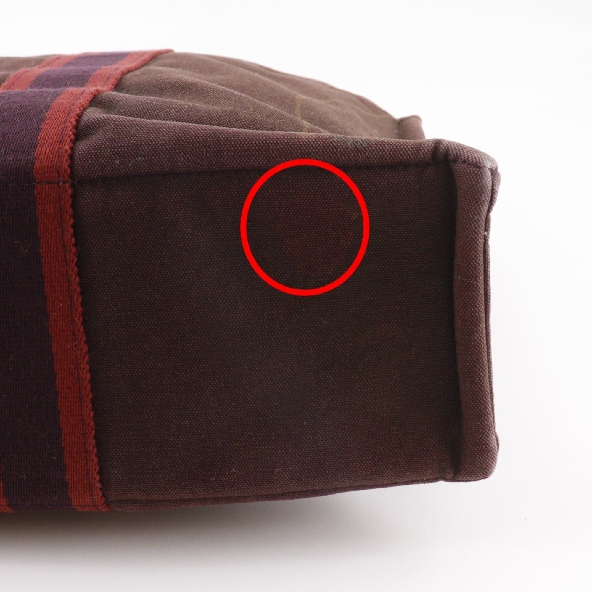Hermes Brown Cotton Canvas Handbag (Pre-Owned)