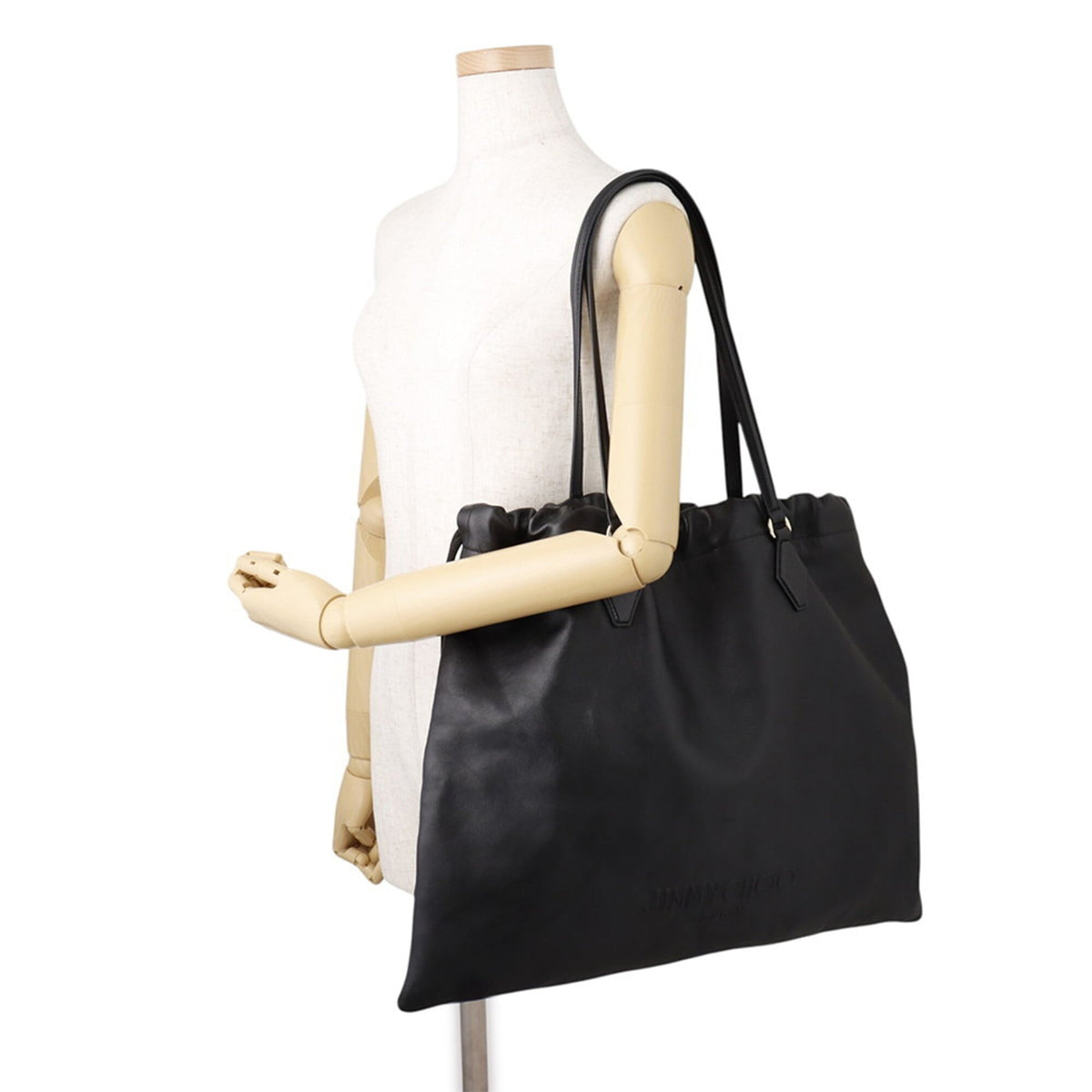 Jimmy Choo Black Leather Handbag Shoulder Bag (Pre-Owned)