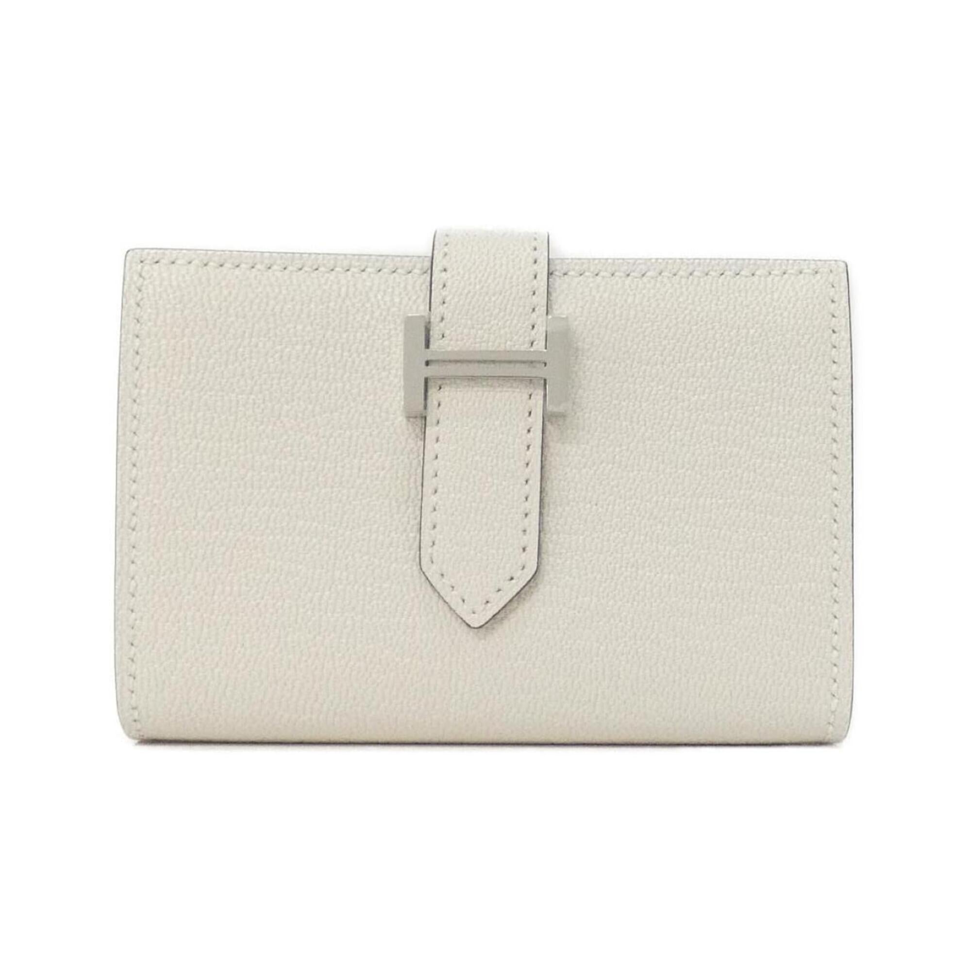 Hermes White Chevre Leather Wallet (Bi-Fold) (Pre-Owned)
