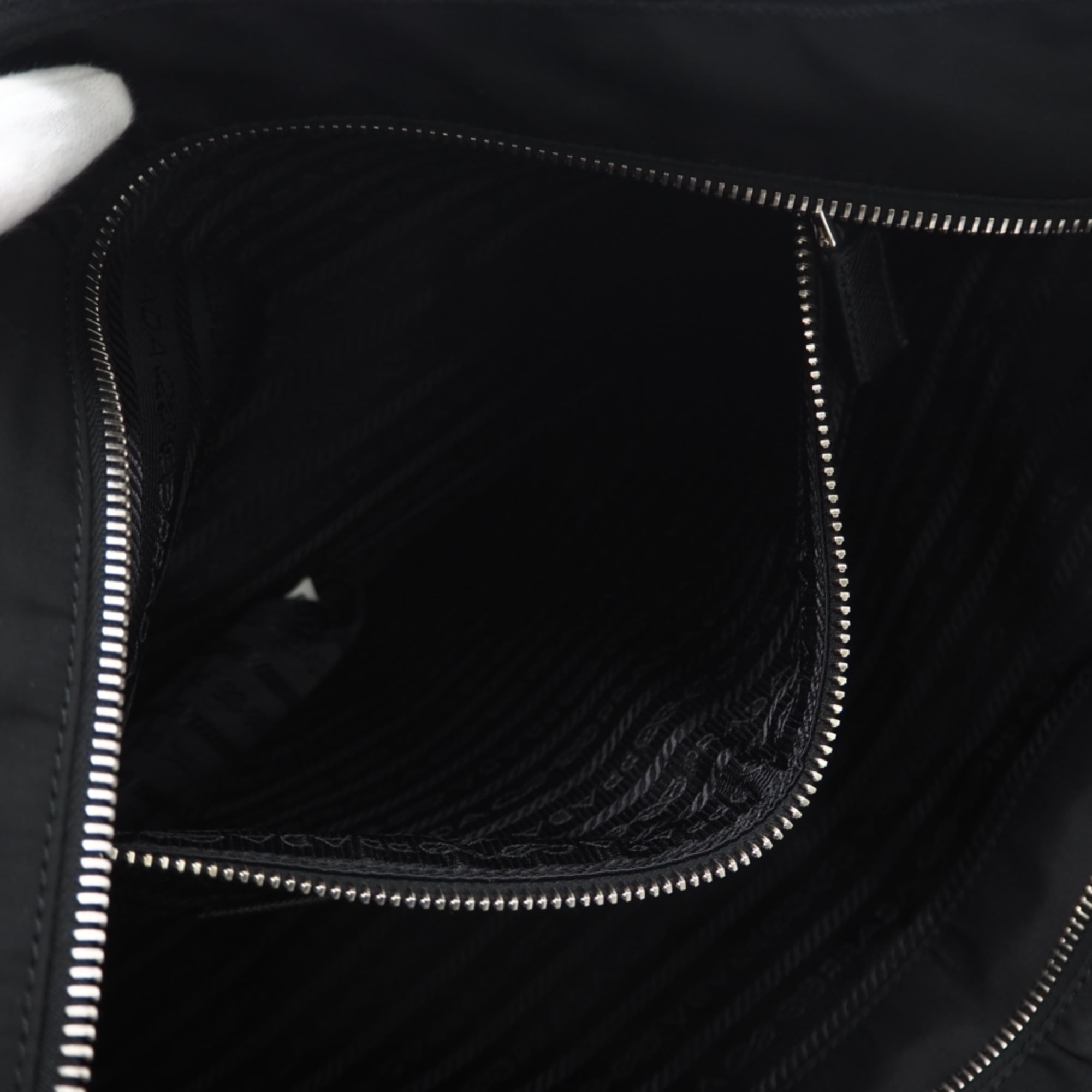 Prada Black Nylon Leather Tote Bag (Pre-Owned)