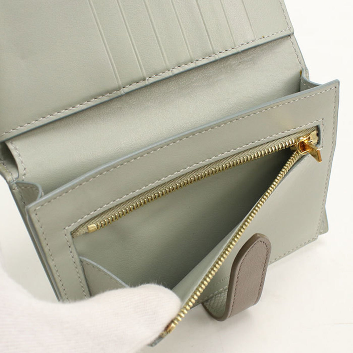 Celine Gray Leather Wallet (Bi-Fold) (Pre-Owned)