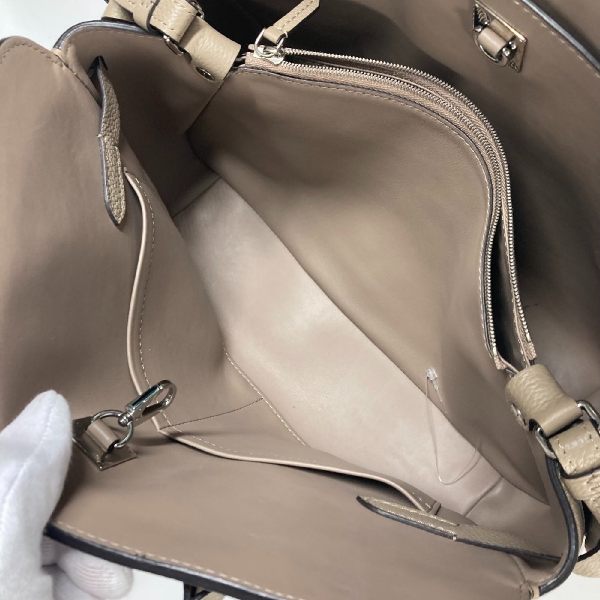 Louis Vuitton Gray Tourterelle Leather Handbag Shoulder Bag Tote Bag (Pre-Owned)