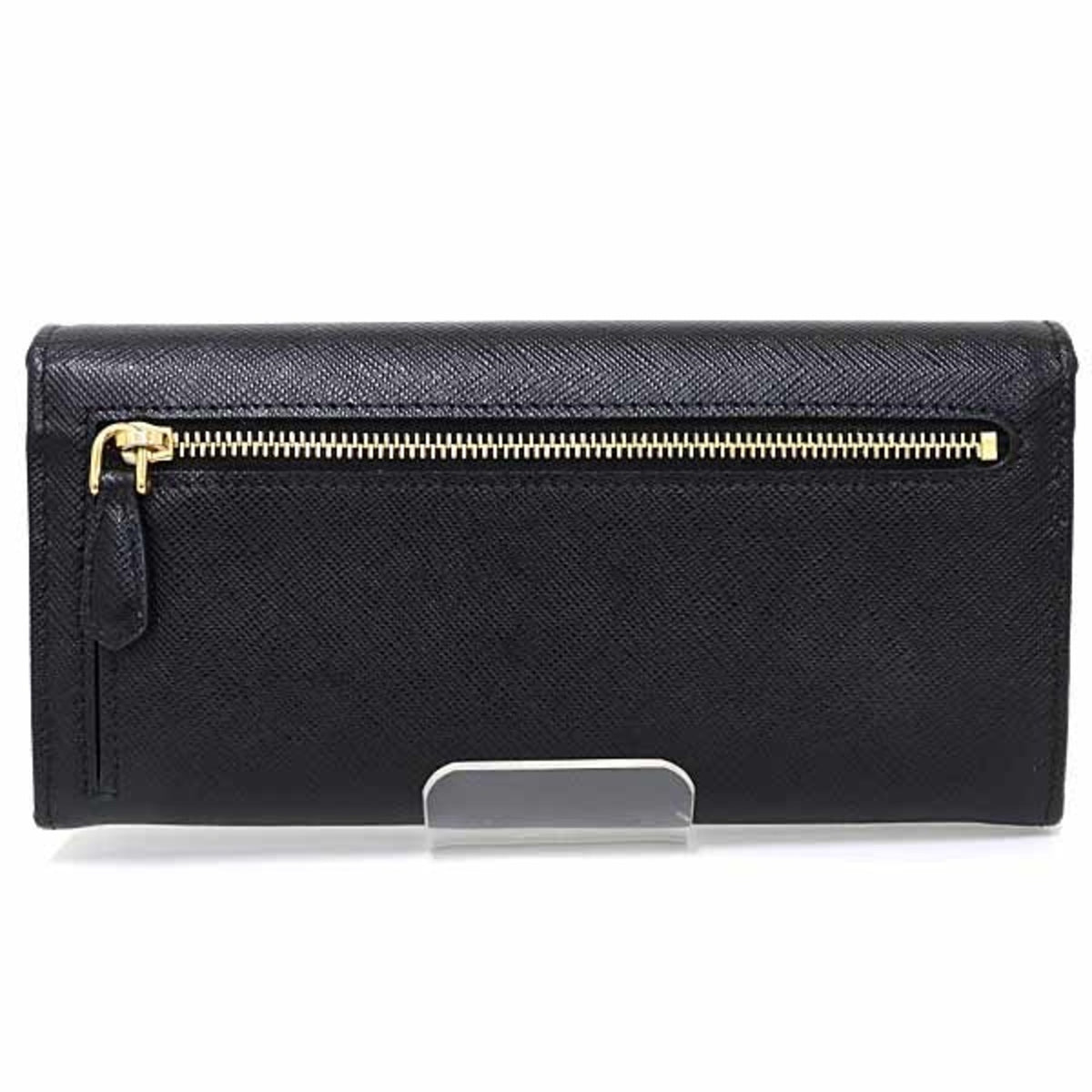 Prada Black Nero Saffiano Long Wallet (Bi-Fold) (Pre-Owned)