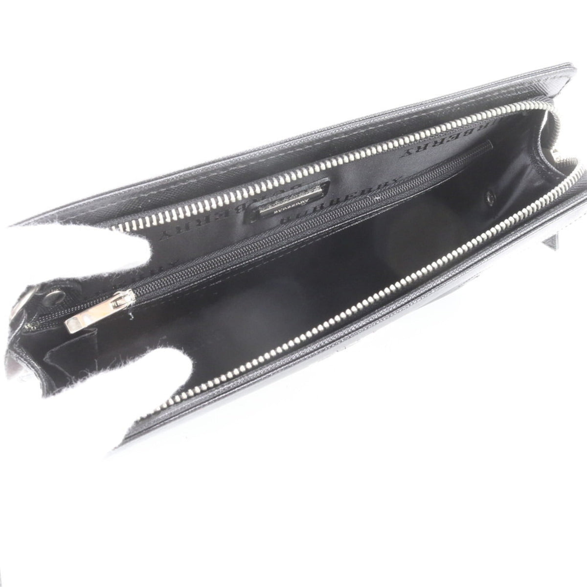 Burberry Black Leather Clutch Bag Pouch (Pre-Owned)