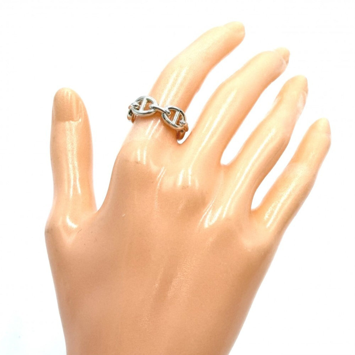 Hermes Silver 925 Band Ring (Pre-Owned)