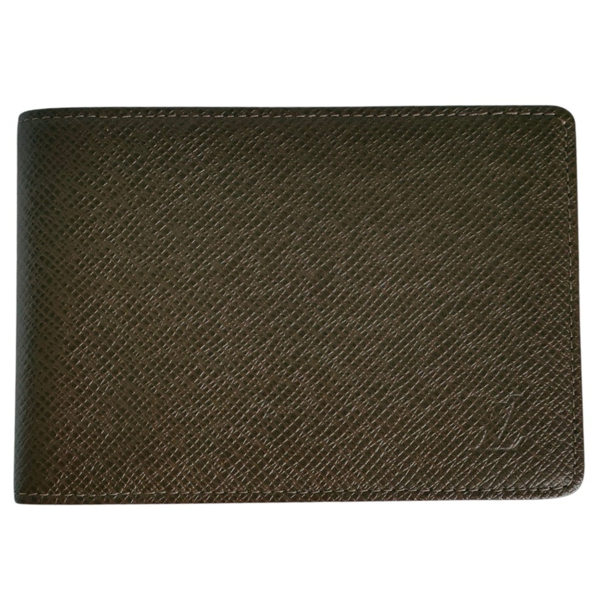 Louis Vuitton Taiga Brown Leather Wallet (Bi-Fold) (Pre-Owned)