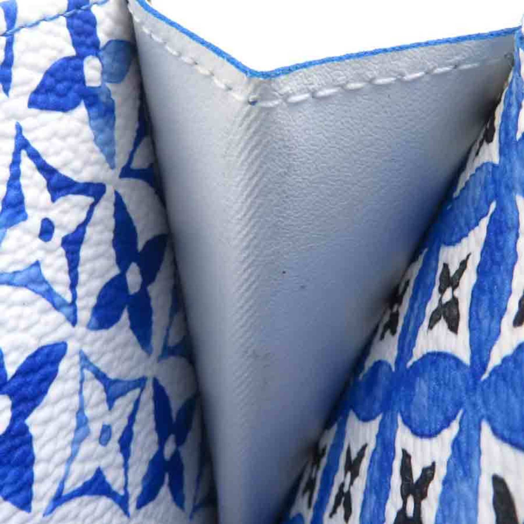 Louis Vuitton Blue White Long Wallet (Bi-Fold) (Pre-Owned)