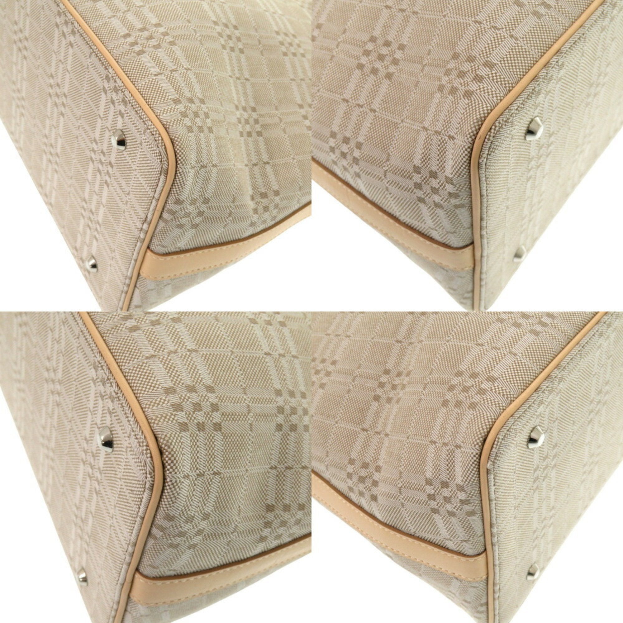 Burberry Beige Canvas Leather Handbag (Pre-Owned)