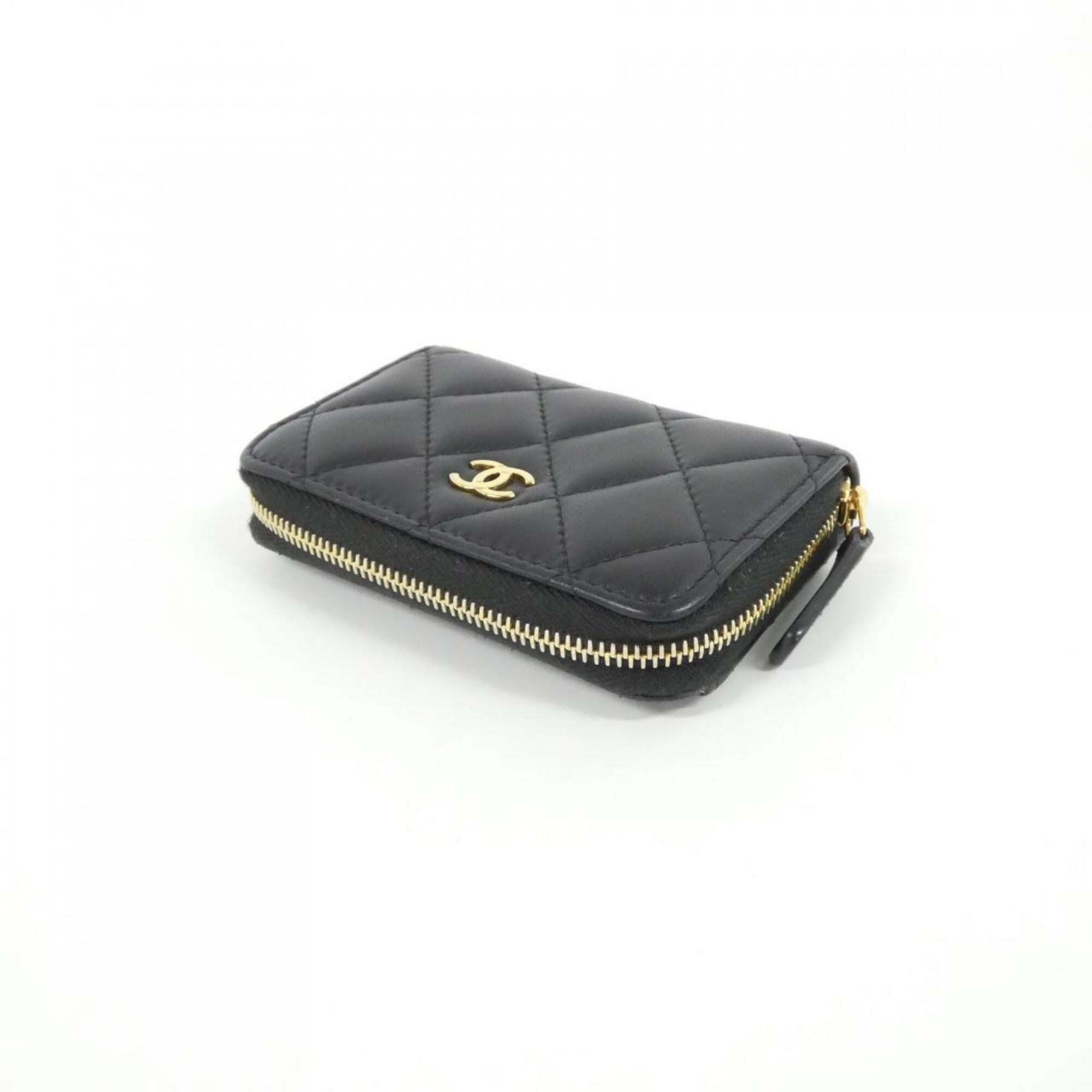Chanel Black Leather Coin Purse/Coin Case (Pre-Owned)