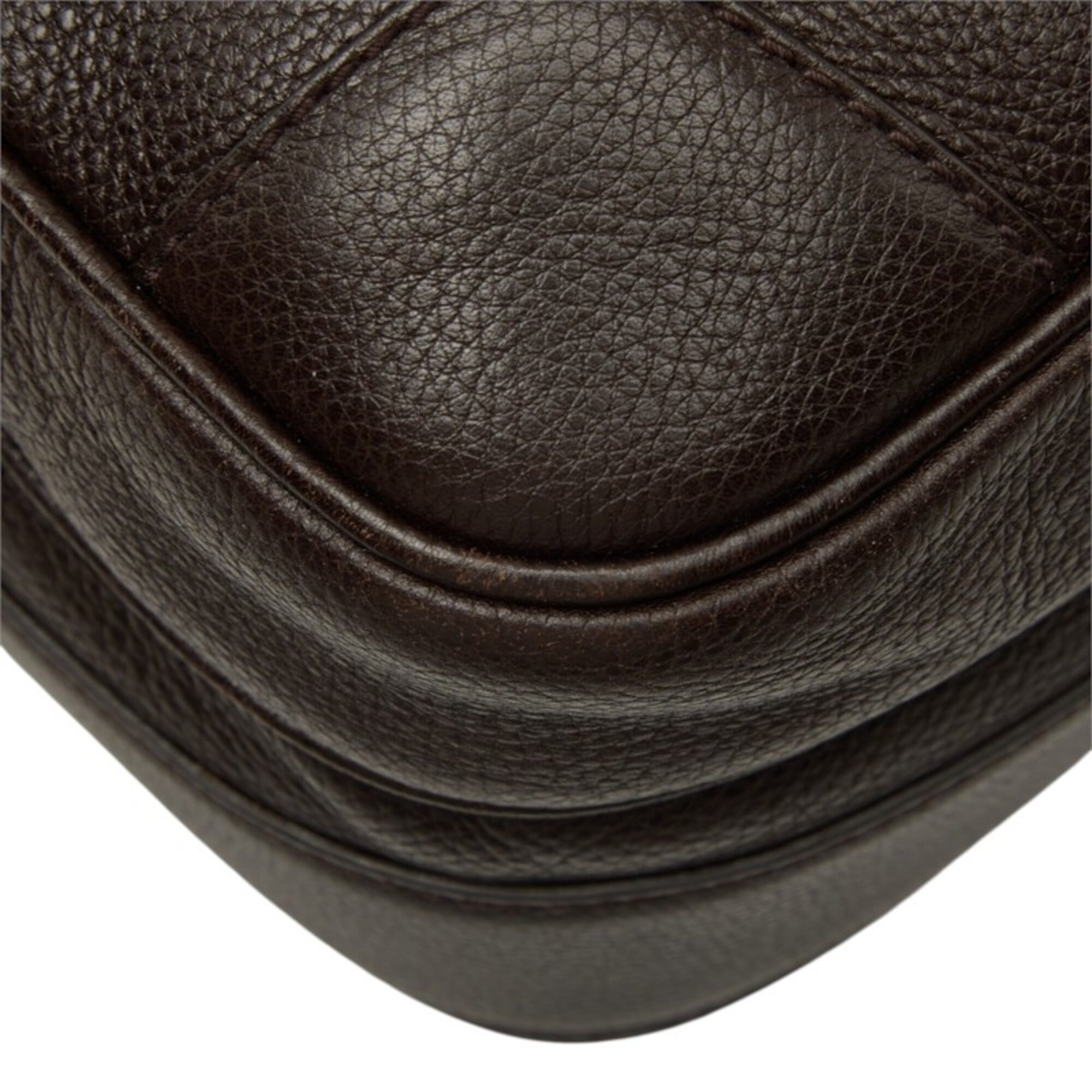 Gucci Dark Brown Leather Messenger Bag Shoulder Bag (Pre-Owned)